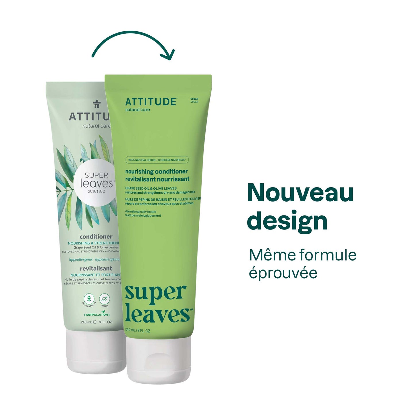 ATTITUDE revitalisant nourrissant fortifiant Huile de Pépin de Raisin et Feuilles d'Olivier 11193 _fr? 240 mL