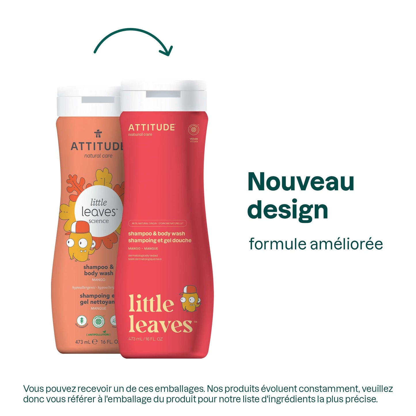 ATTITUDE - Little Leaves™ - Shampoing et Gel nettoyant pour enfants 2-en-1 - Mangue 11018_fr? Mangue / 473 mL