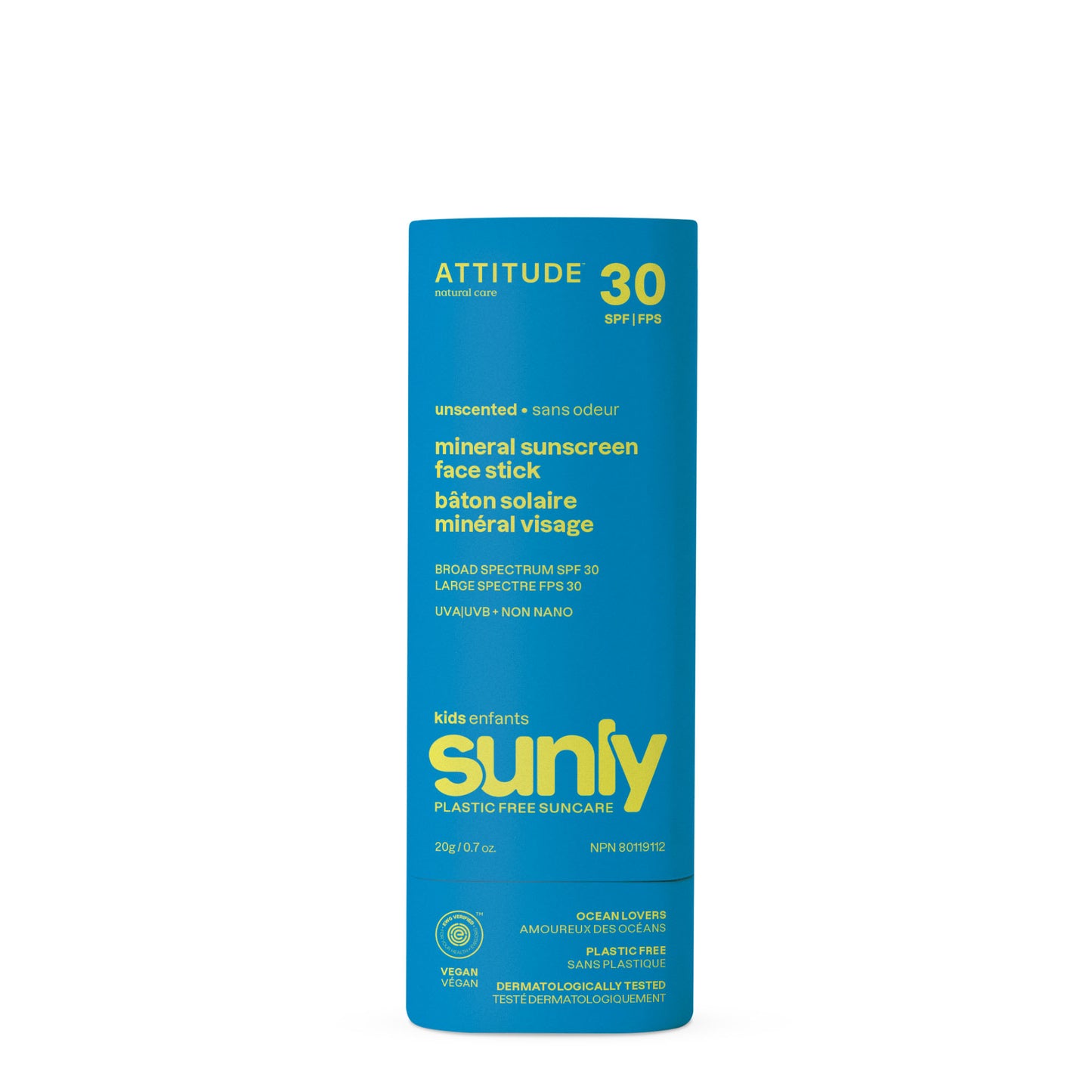 Bâton solaire visage minéral pour enfants FPS 30 : Sunly