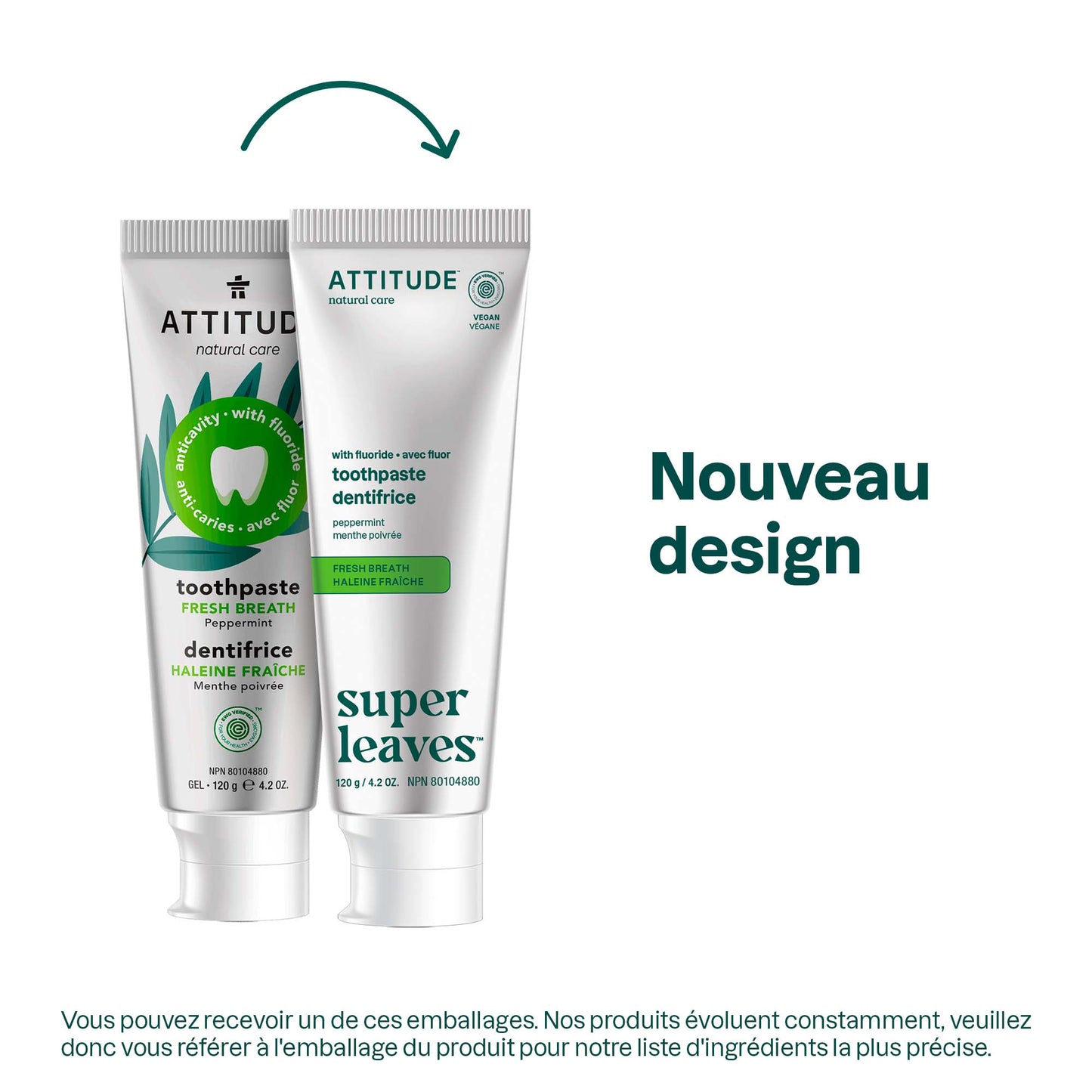 Dentifrice pour adultes avec fluorure - haleine fraîche