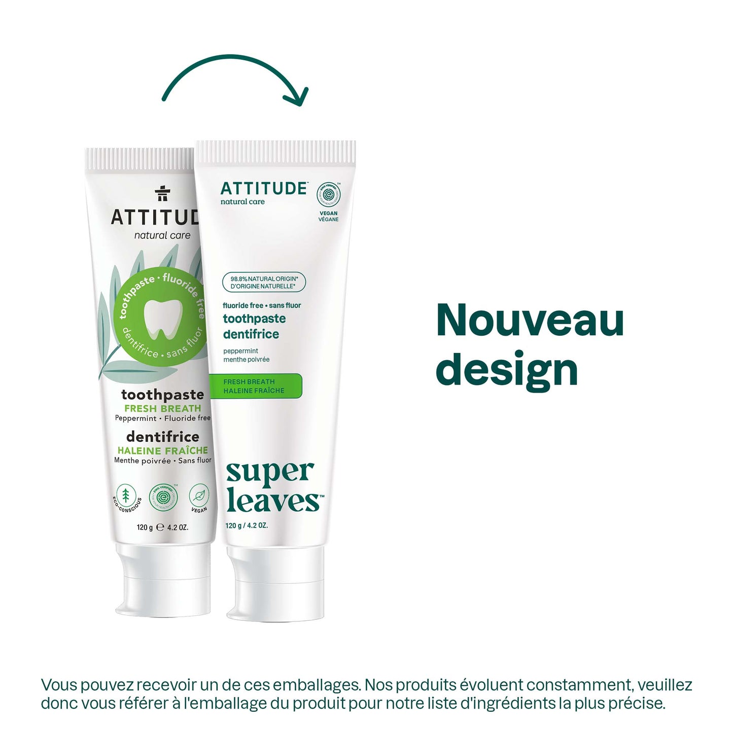 Dentifrice pour adultes sans fluorure - haleine fraîche