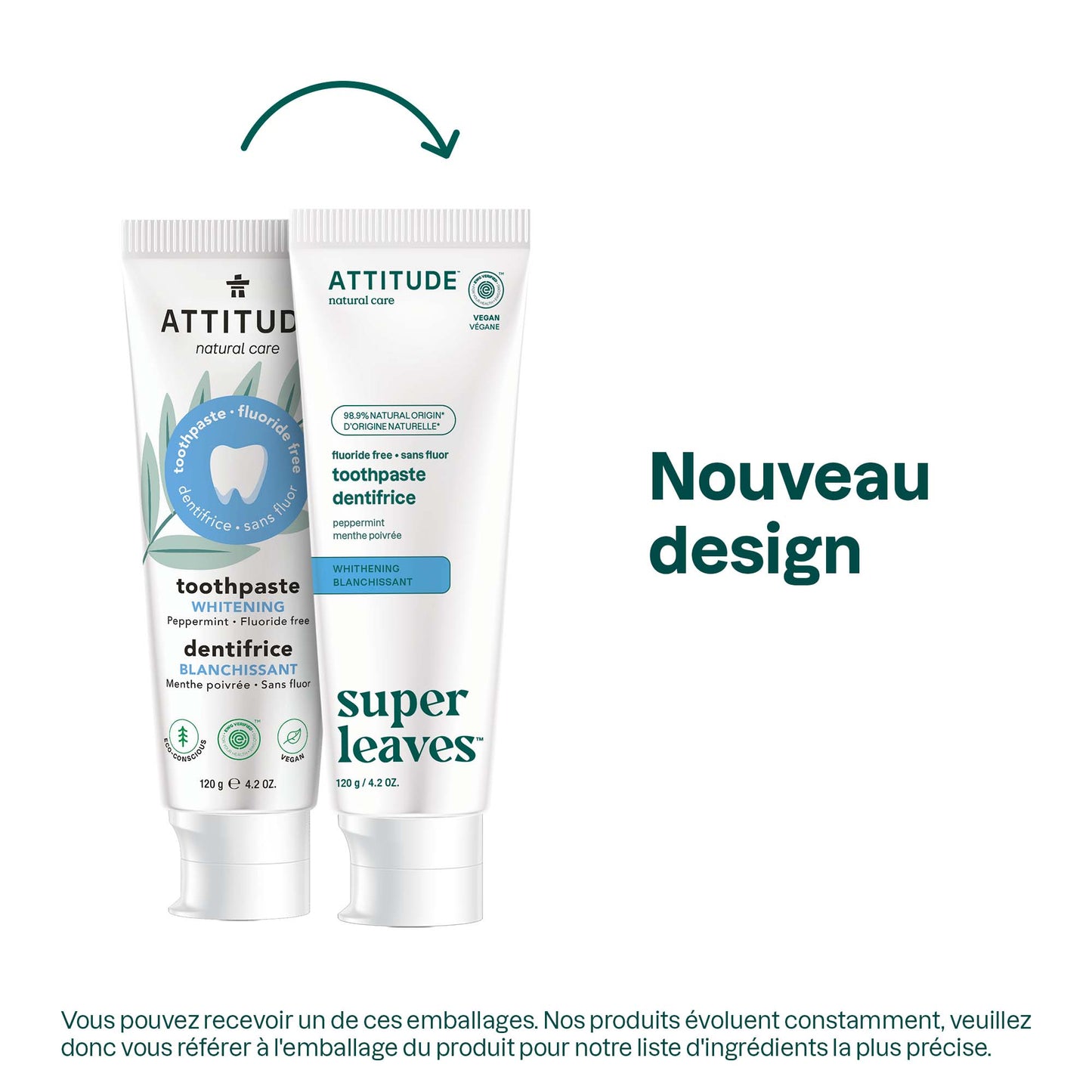 Dentifrice pour adultes sans fluorure - blanchissant