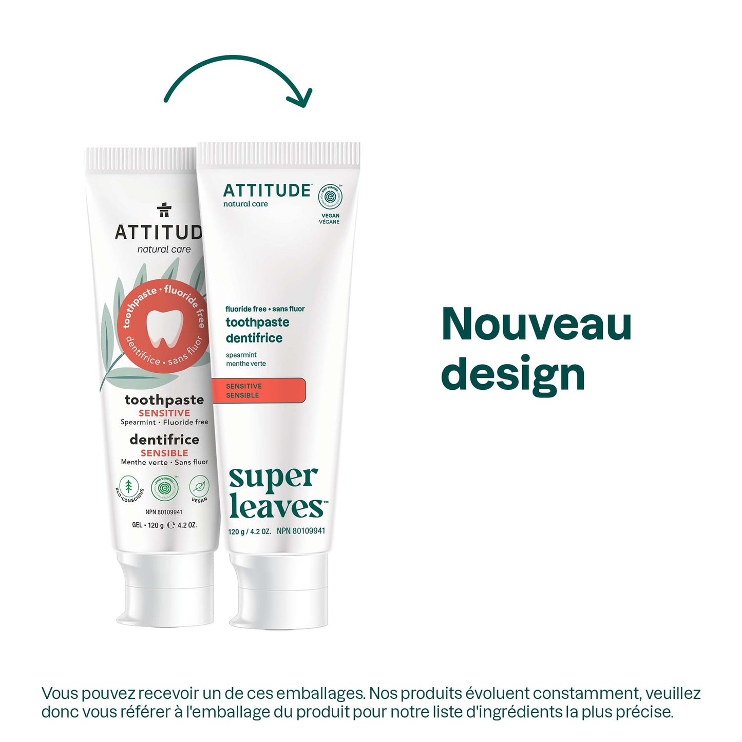 Dentifrice pour adultes sans fluorure - sensible