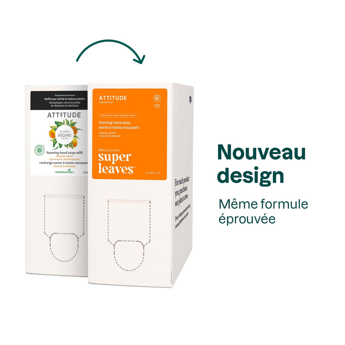 ATTITUDE Savon mousse pour les mains Super leaves™ Feuilles d'oranger_fr? Éco-recharge 2L