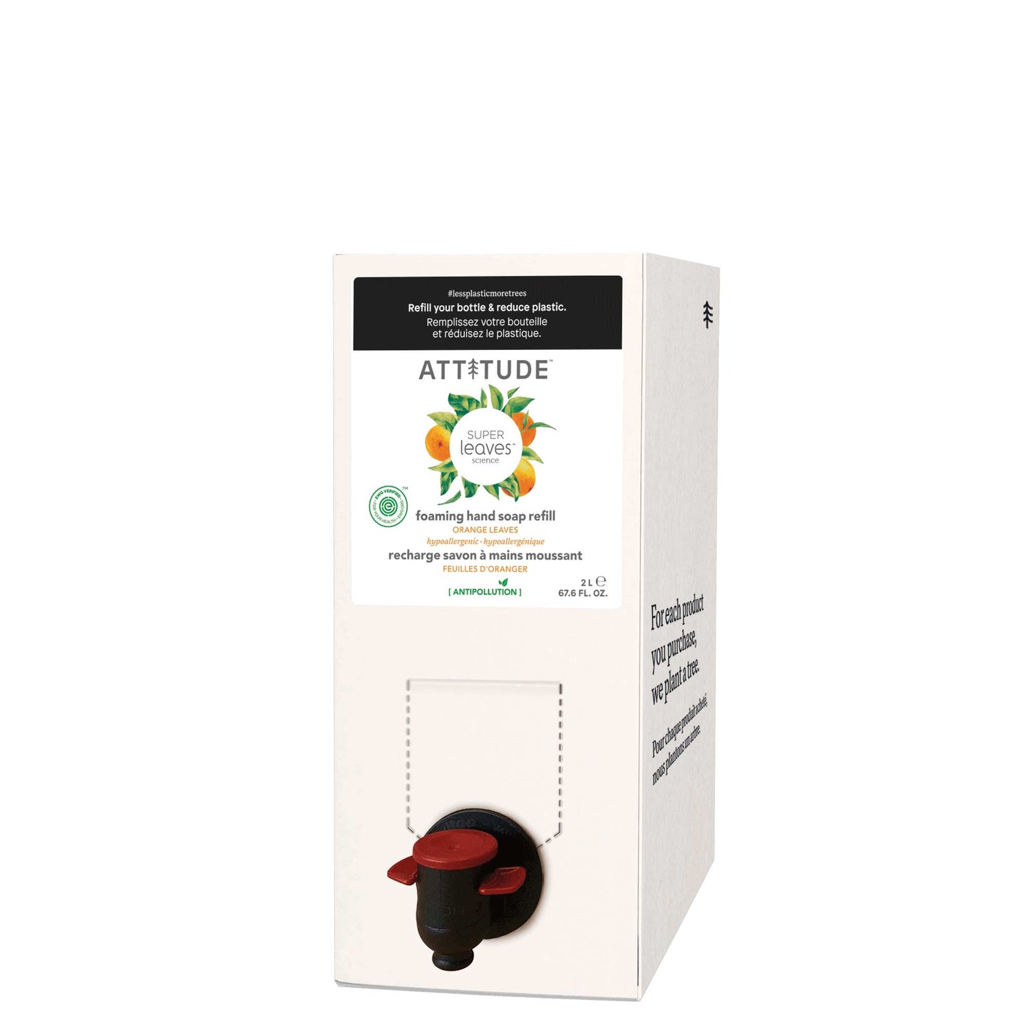 ATTITUDE Savon mousse pour les mains Super leaves™ Feuilles d'oranger 84088_fr?_main? Éco-recharge 2L