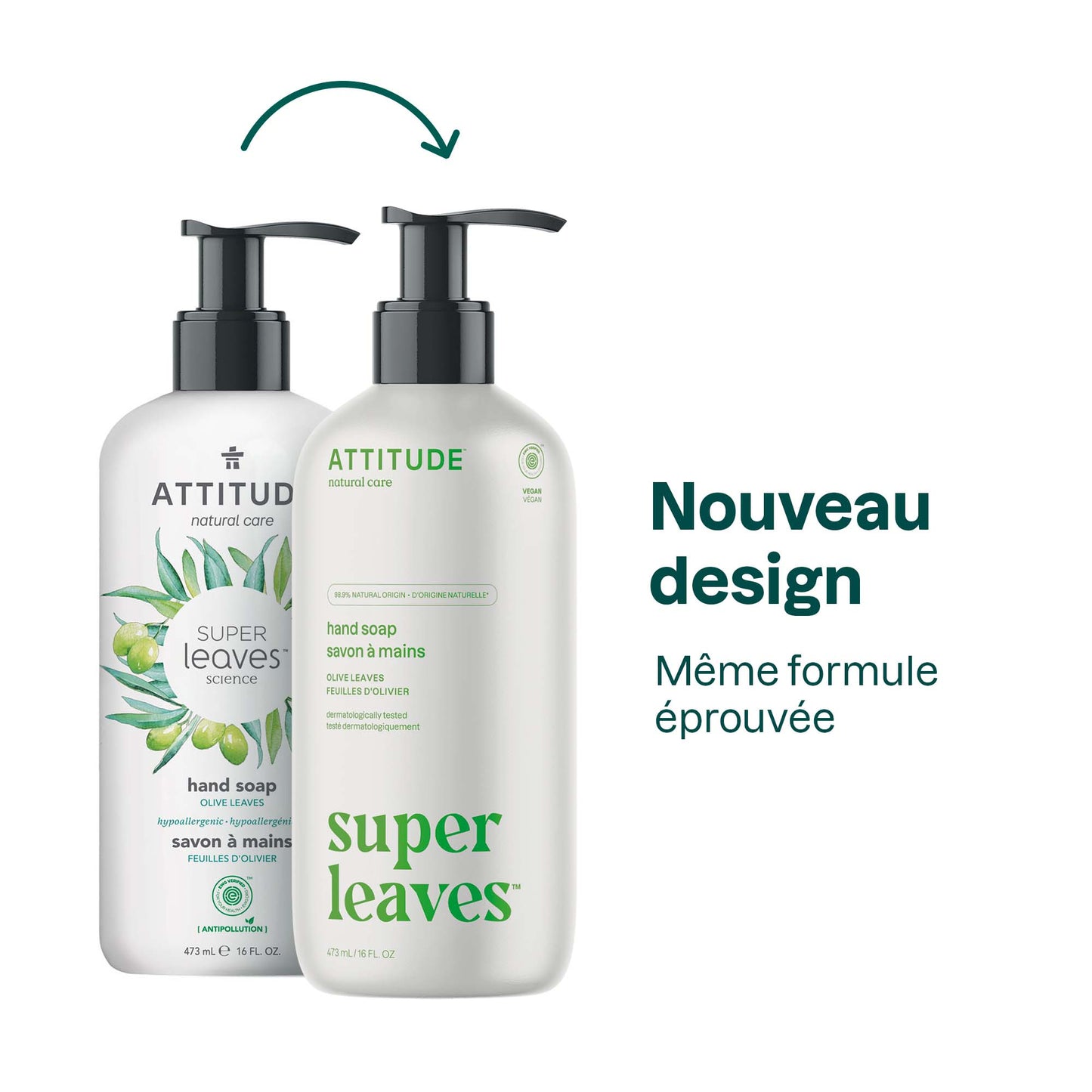14093 ATTITUDE Super Leaves™ - Savon liquide pour les mains hypoallergénique aux Feuilles d'olivier 14093_fr? 473 mL