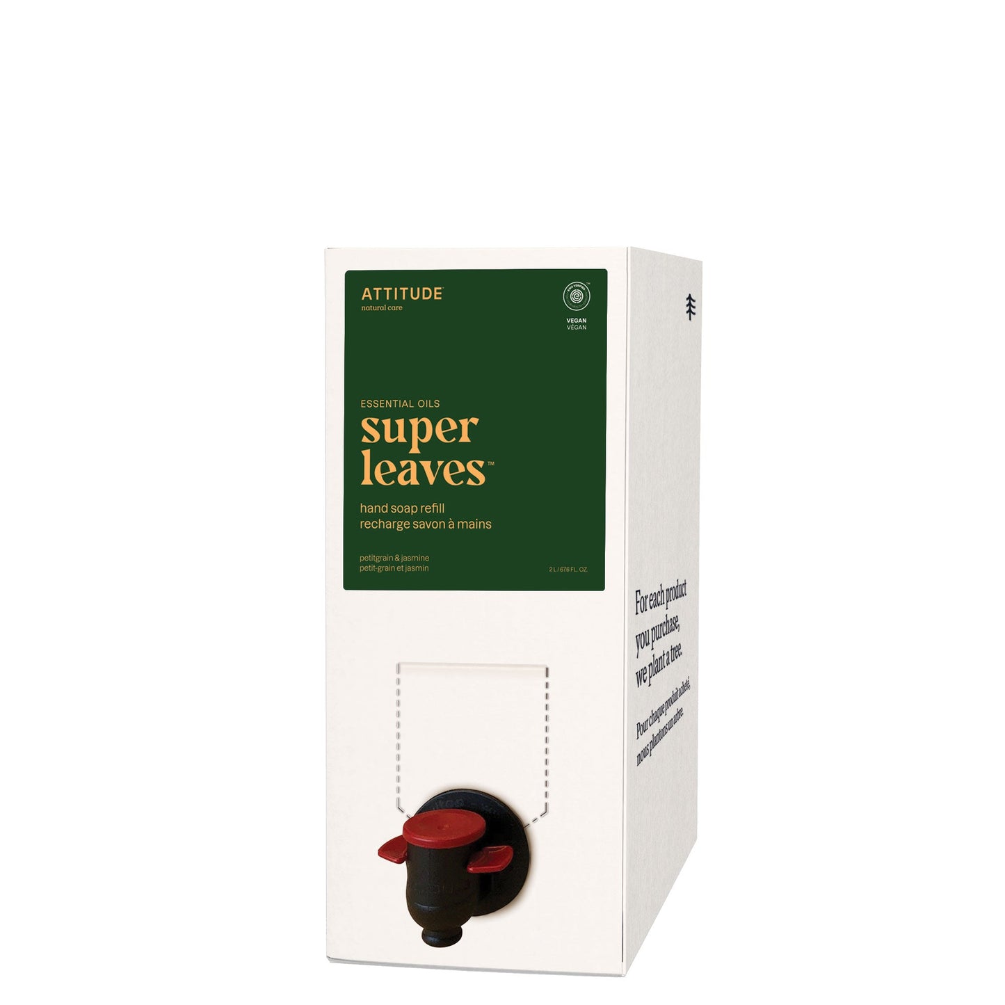 ATTITUDE Super Leaves Essential oils huile essentielle recharge savon à mains Petit-grain et jasmin 87091_fr?_main? Éco-recharge 2L