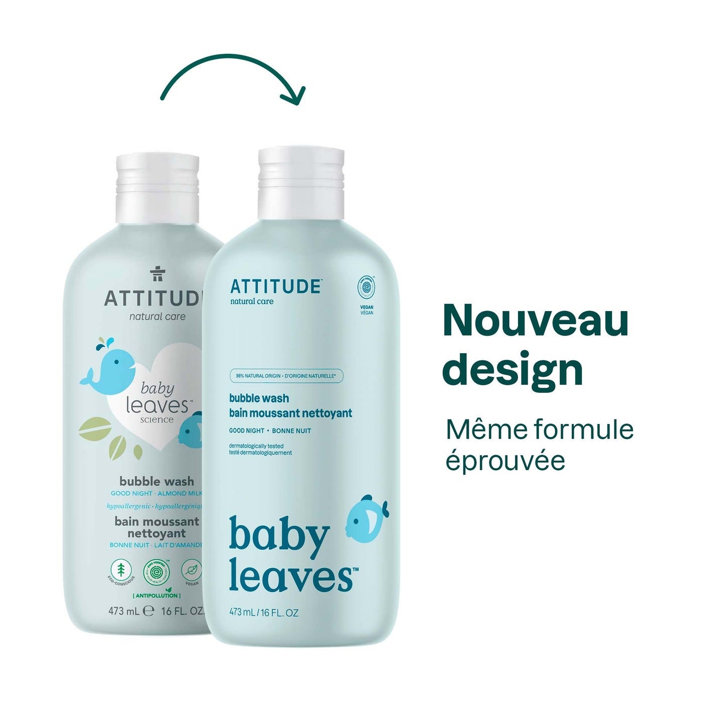 18313 ATTITUDE - Baby Leaves™ - Bain moussant pour enfants hypoallergénique - Bonne nuit _fr?