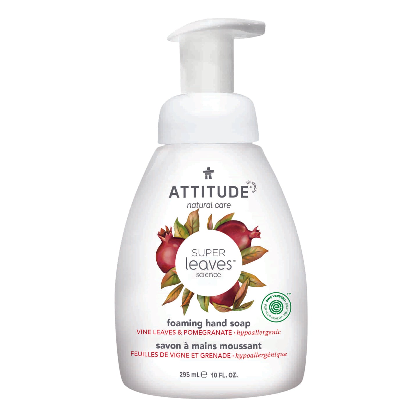 14084 ATTITUDE - Super Leaves™ - Savon pour les mains - Naturel - Feuilles de vigne rouge _fr?_main? - Feuilles de vigne et grenade - 295 mL