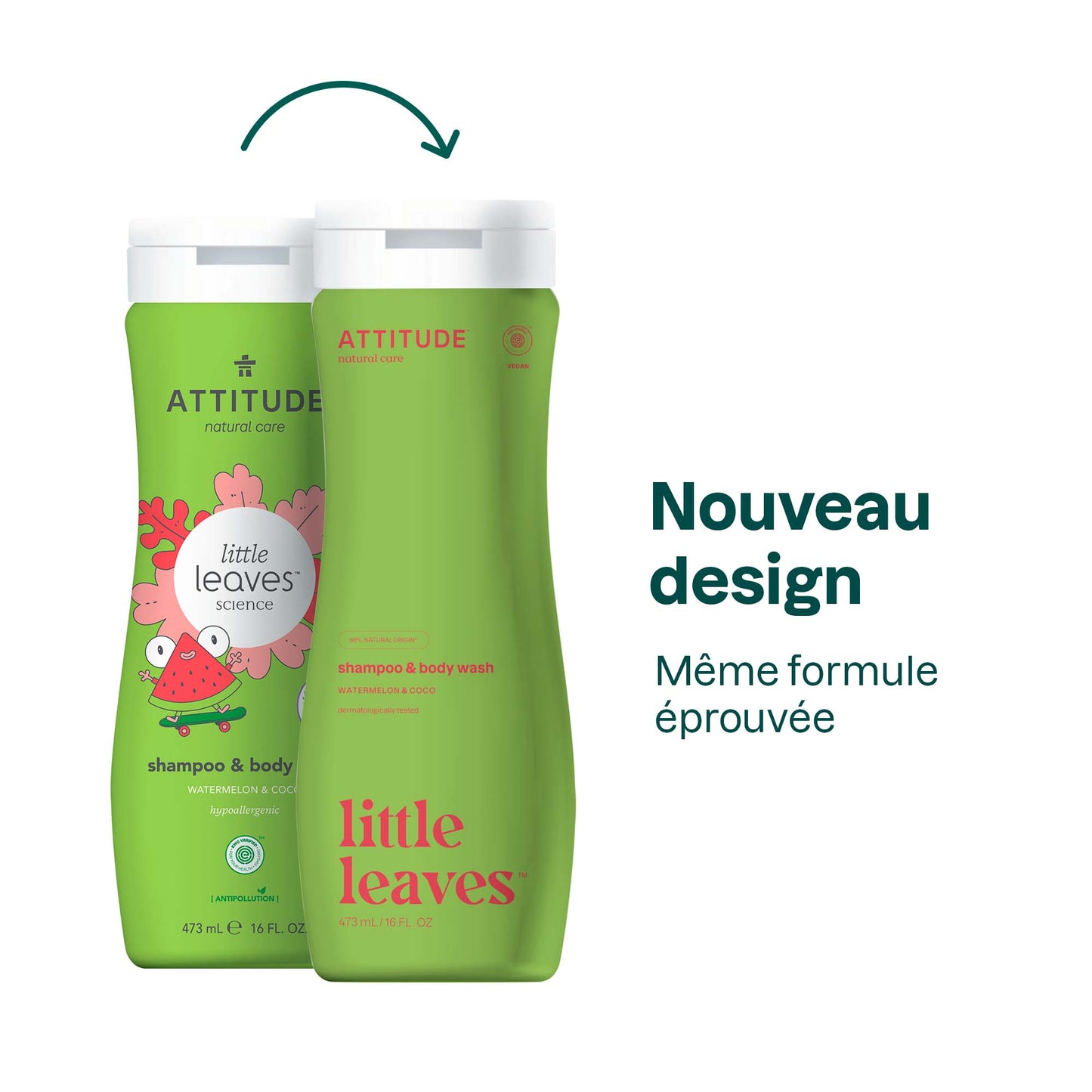 ATTITUDE - Little Leaves™ - Shampoing et Gel nettoyant pour enfants 2-en-1 Coco et Melon d'eau 11017_fr? Coco et Melon d'eau / 473 mL