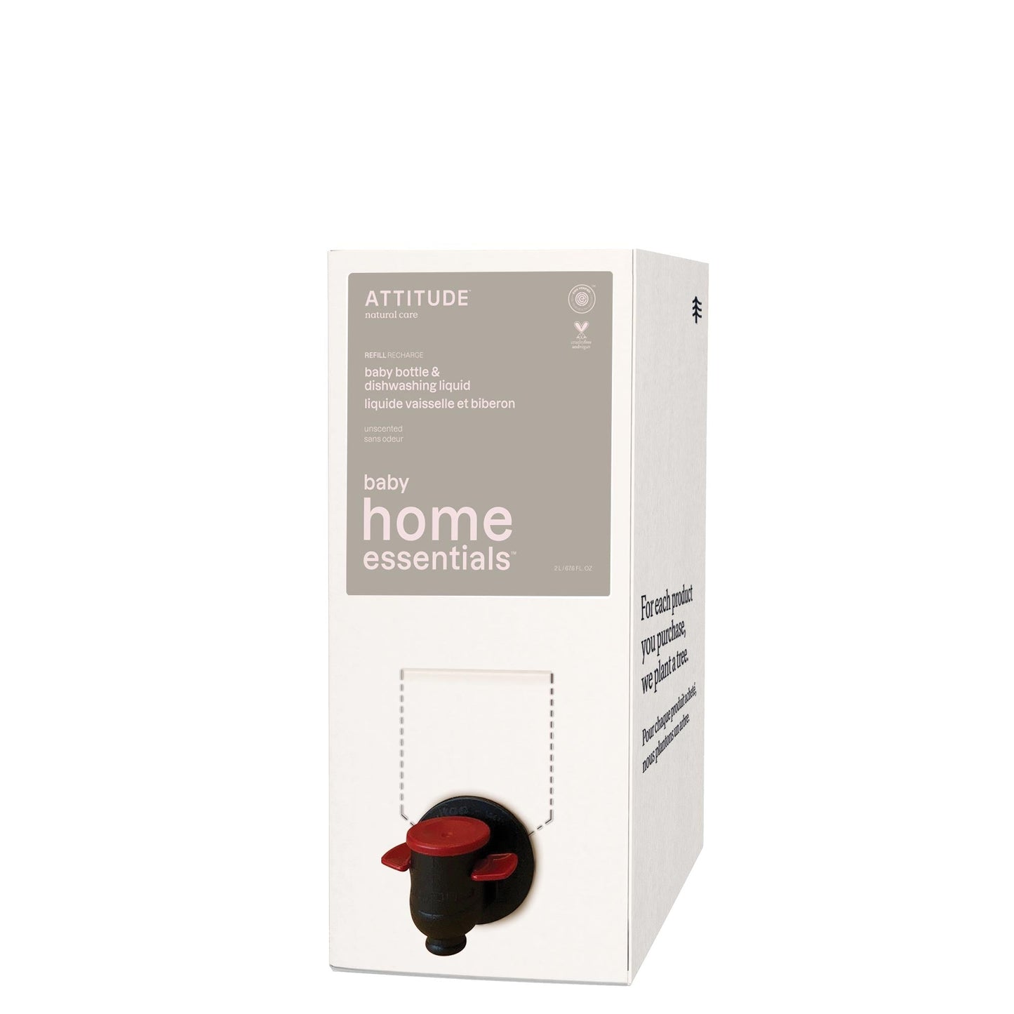 ATTITUDE Baby Home Essentials liquide vaisselle et bieron sans odeur 87370-btob_fr?_main? Sans odeur Éco-Recharge 2L