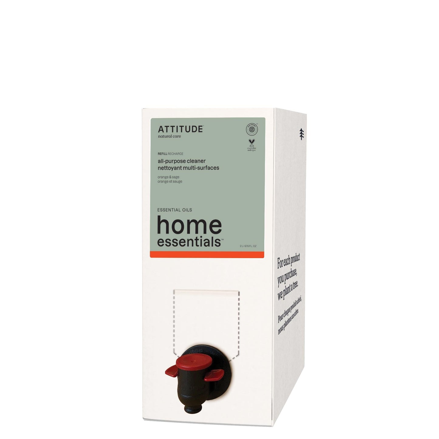 ATTITUDE Home Essentials Essential oils Nettoyant Multi-Surfaces 87186-btob_fr?_main? Sauge et Orange Éco-Recharge 2L