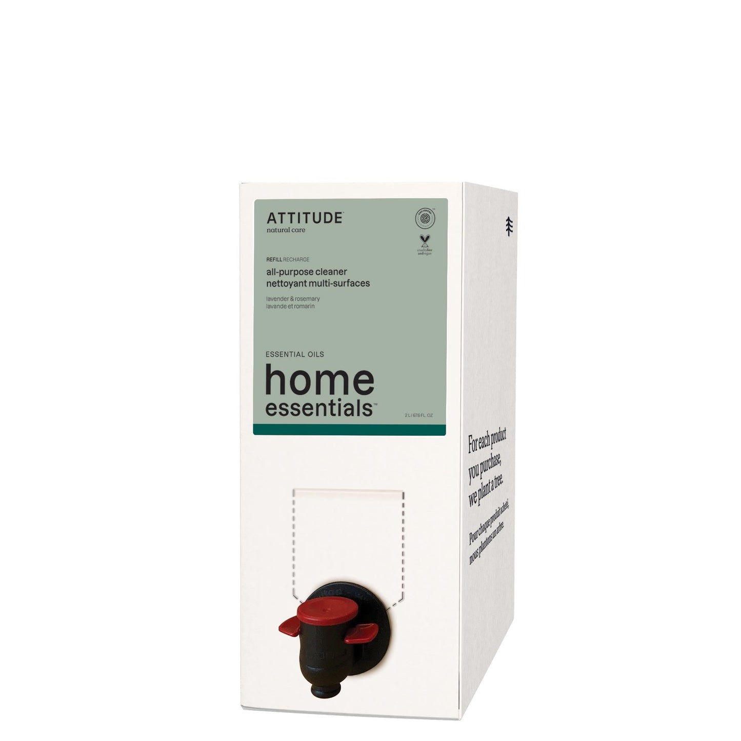 ATTITUDE Home Essentials Essential oils Nettoyant Multi-Surfaces 87187-btob_fr?_main? Lavande et Romarin Éco-Recharge 2L