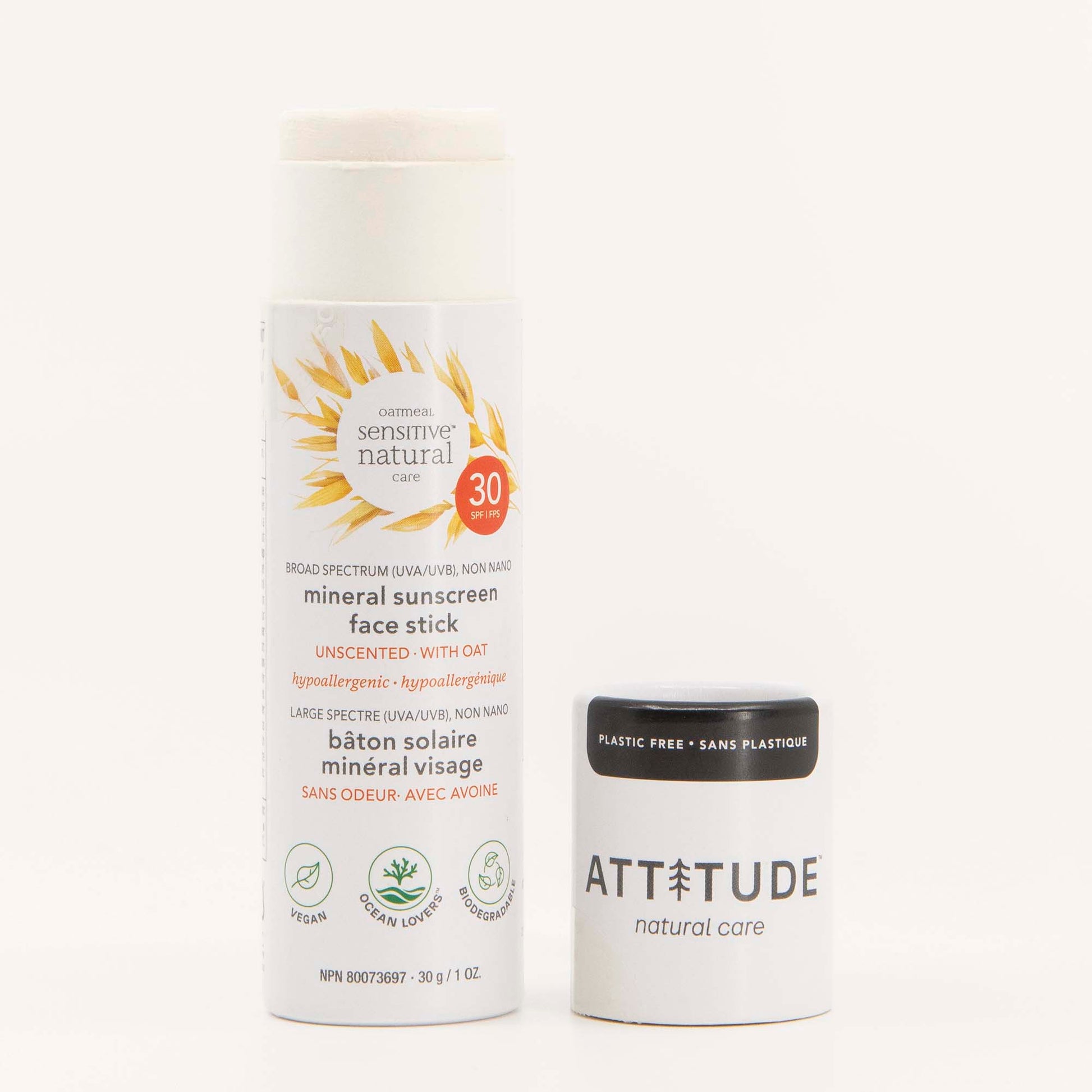 Sunscreen face stick Unscented Sensitive skin SPF 30 ATTITUDE 16043 _en?_back? Unscented