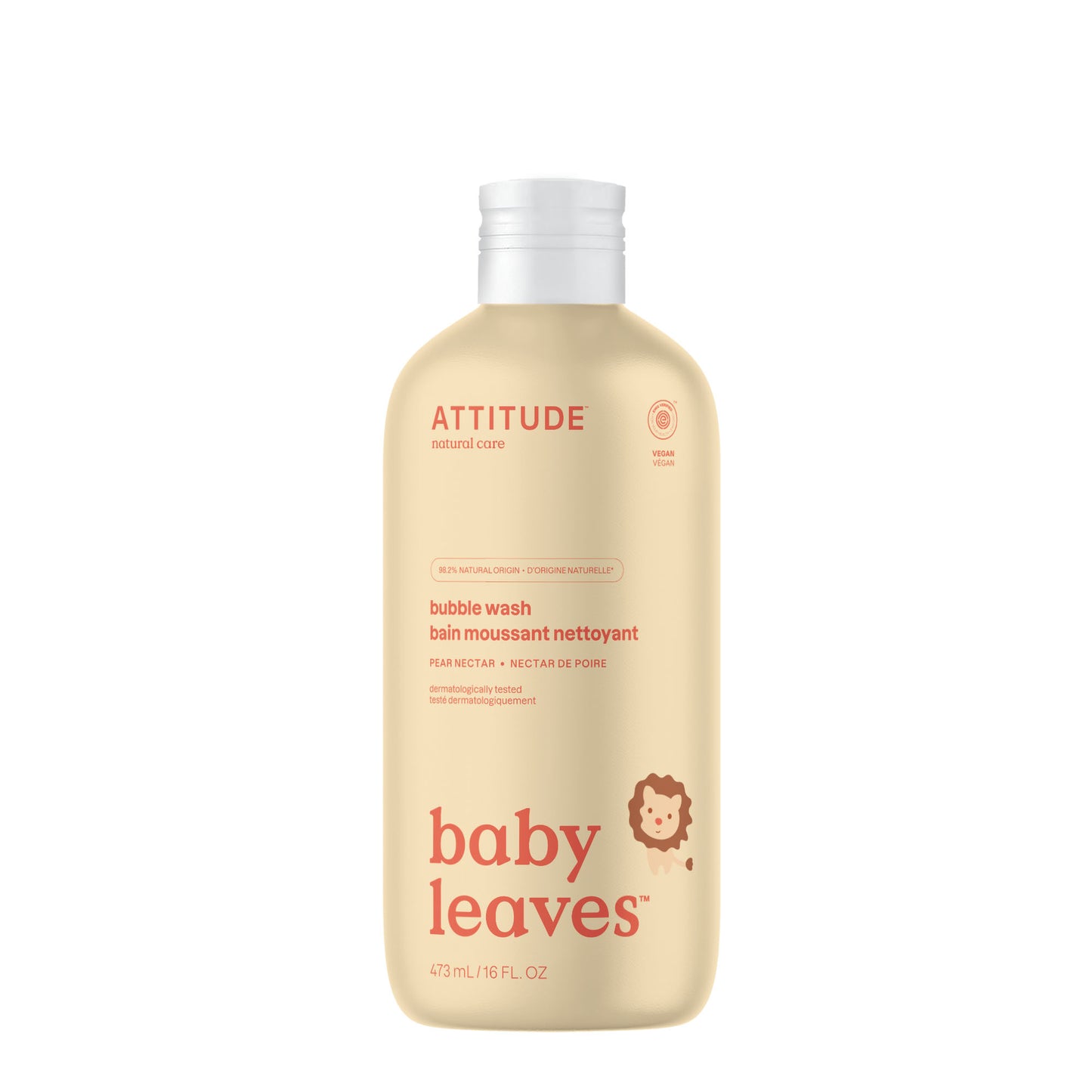 18312 ATTITUDE - Baby Leaves™ - Bain moussant pour enfants - Naturel - Nectar de poire _fr?_main? - Nectar de poire -