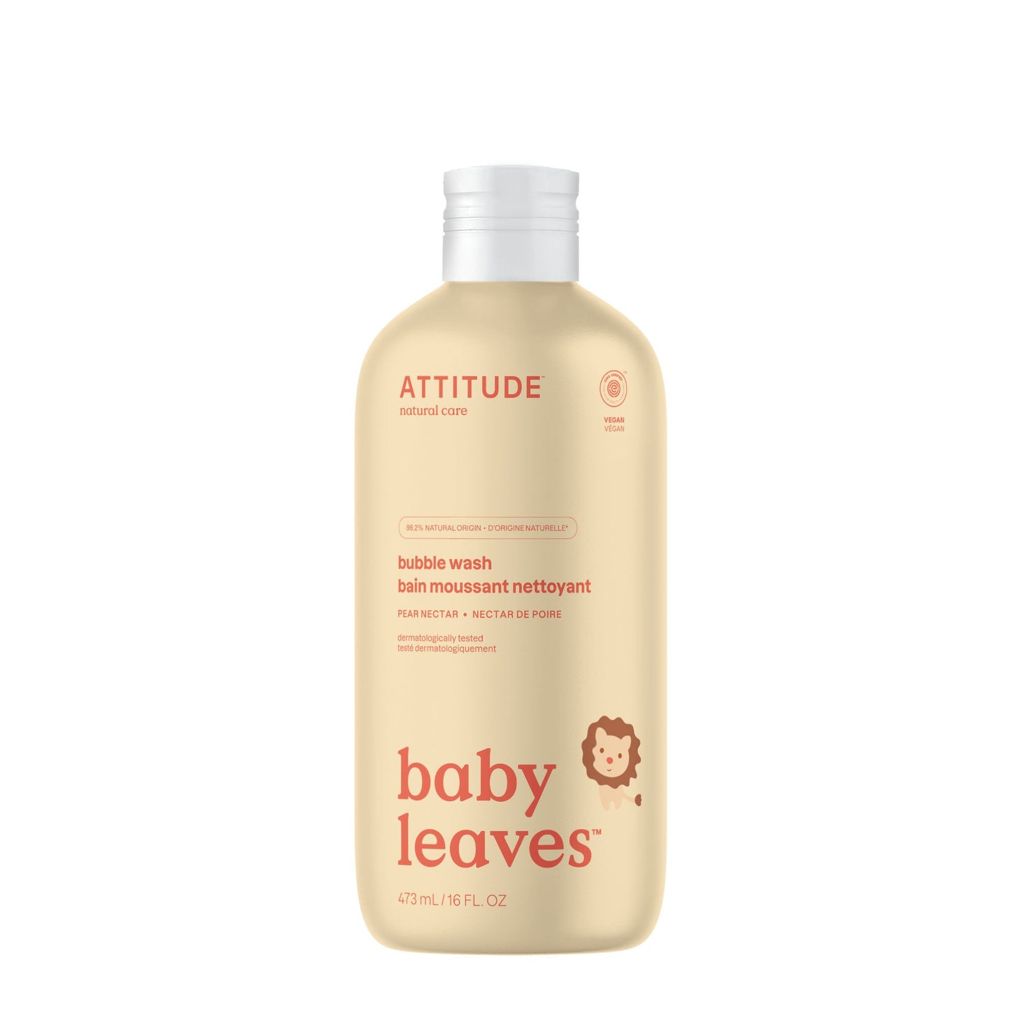 18312 ATTITUDE - Baby Leaves™ - Bain moussant pour enfants - Naturel - Nectar de poire _fr?_main? - Nectar de poire -