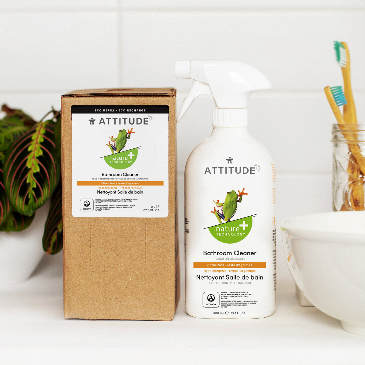 ATTITUDE Nature+ Technology Nettoyant Salle de bain Zeste d'agrumes - Bouteille 800 mL 10480_fr?_hover? Zeste d'agrumes / Bouteille 800 mL