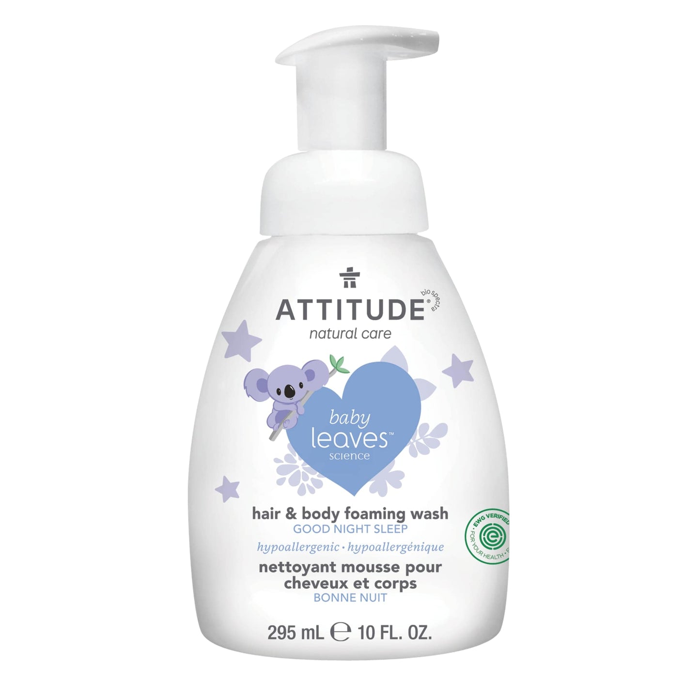 16633 ATTITUDE Baby Leaves™ - Nettoyant pour bébé - 2 en 1 en mousse - Lait d'amande _fr?_main? Lait d’amande