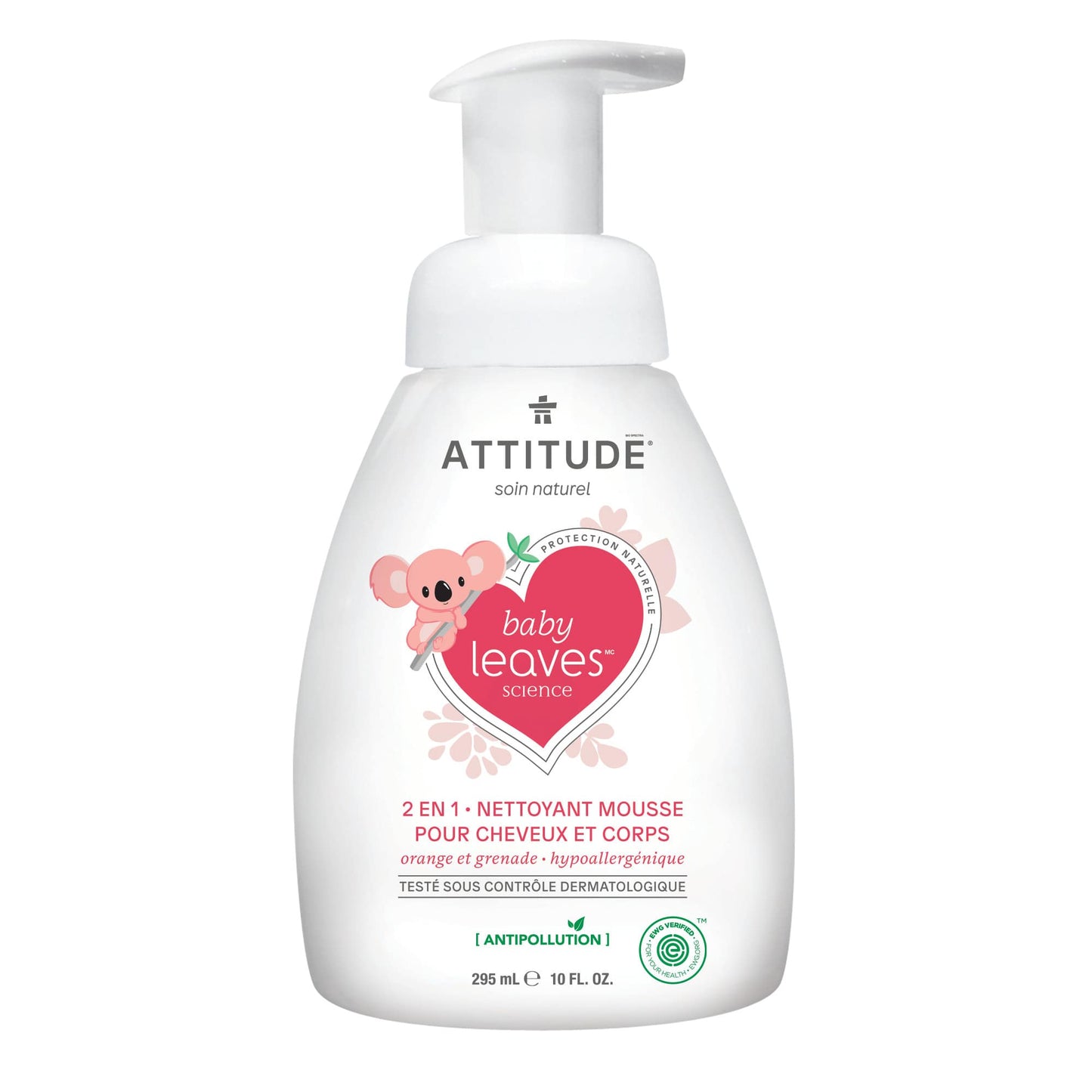 16631 ATTITUDE Baby Leaves™ - Nettoyant pour bébé - 2 en 1 en mousse - Orange et grenade _fr?_main? Orange et grenade