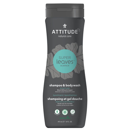 ATTITUDE Super leaves 2 en 1 Shampoing et Gel Nettoyant Soin du cuir chevelu Élimine les pellicules libres 11005_fr?_main? 473 mL