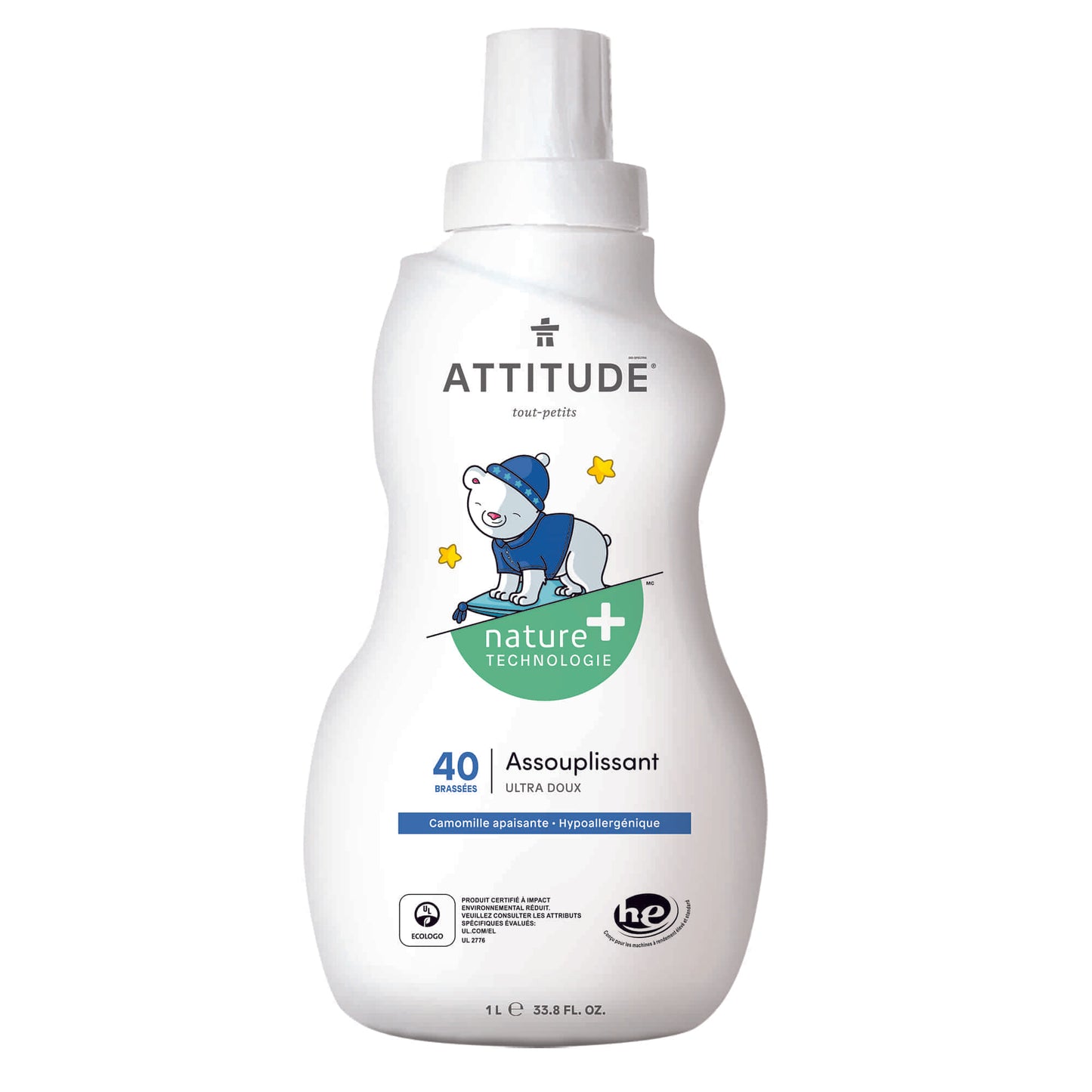 12149 ATTITUDE Assouplissant hypoallergénique bébé et enfants - Camomille apaisante _fr?_main? Camomille apaisante / 40 brassées