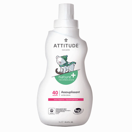 12143 ATTITUDE Assouplissant hypoallergénique sans fragrance _fr?_main? Sans odeur / 40 brassées