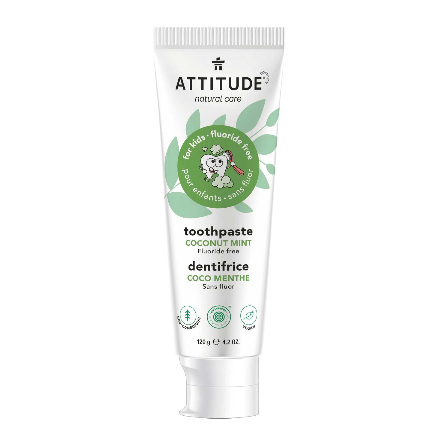 ATTITUDE Dentifrice sans Fluorure pour enfants Coco-menthe 16745_fr?_main? 120g / Coco menthe