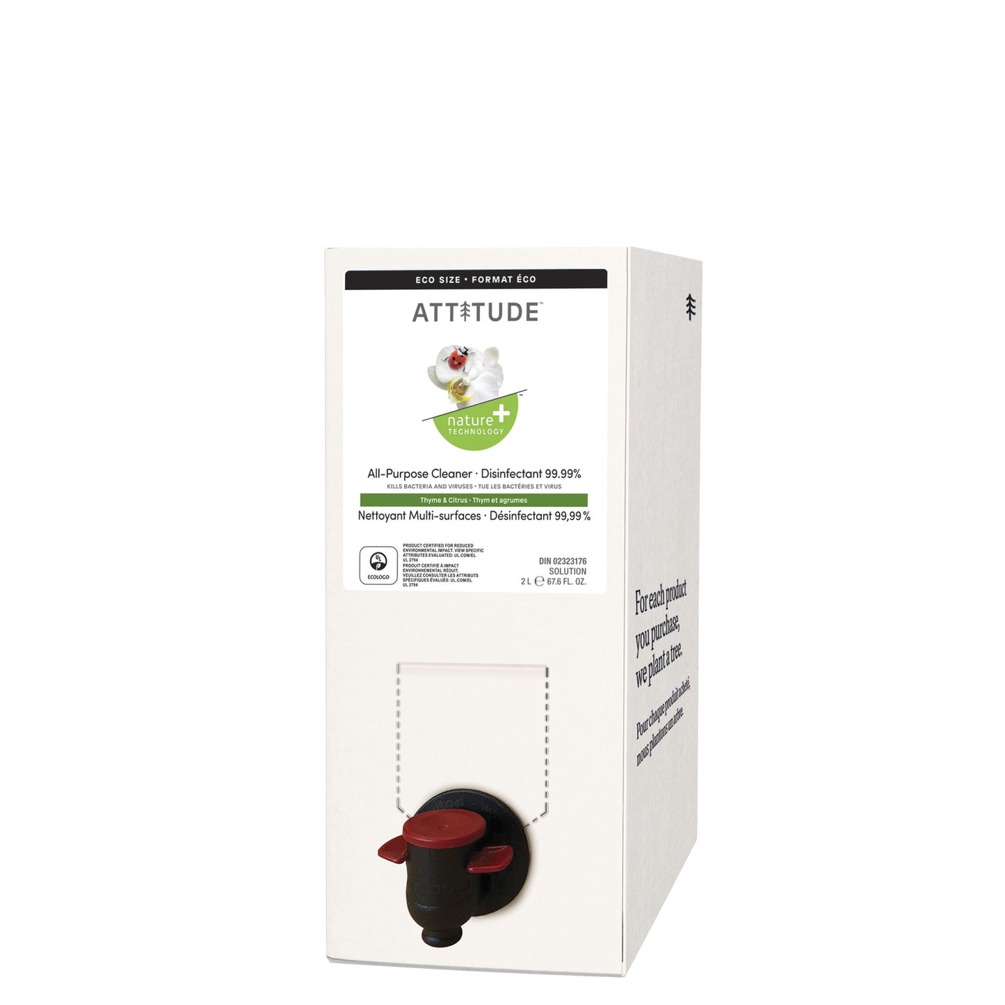 ATTITUDE Nettoyant Multi surfaces naturel Désinfecte à 99,9% Thym et agrumes - Éco-Recharge 2L 80920_fr?_main? Thym et agrumes / Éco-Recharge 2L