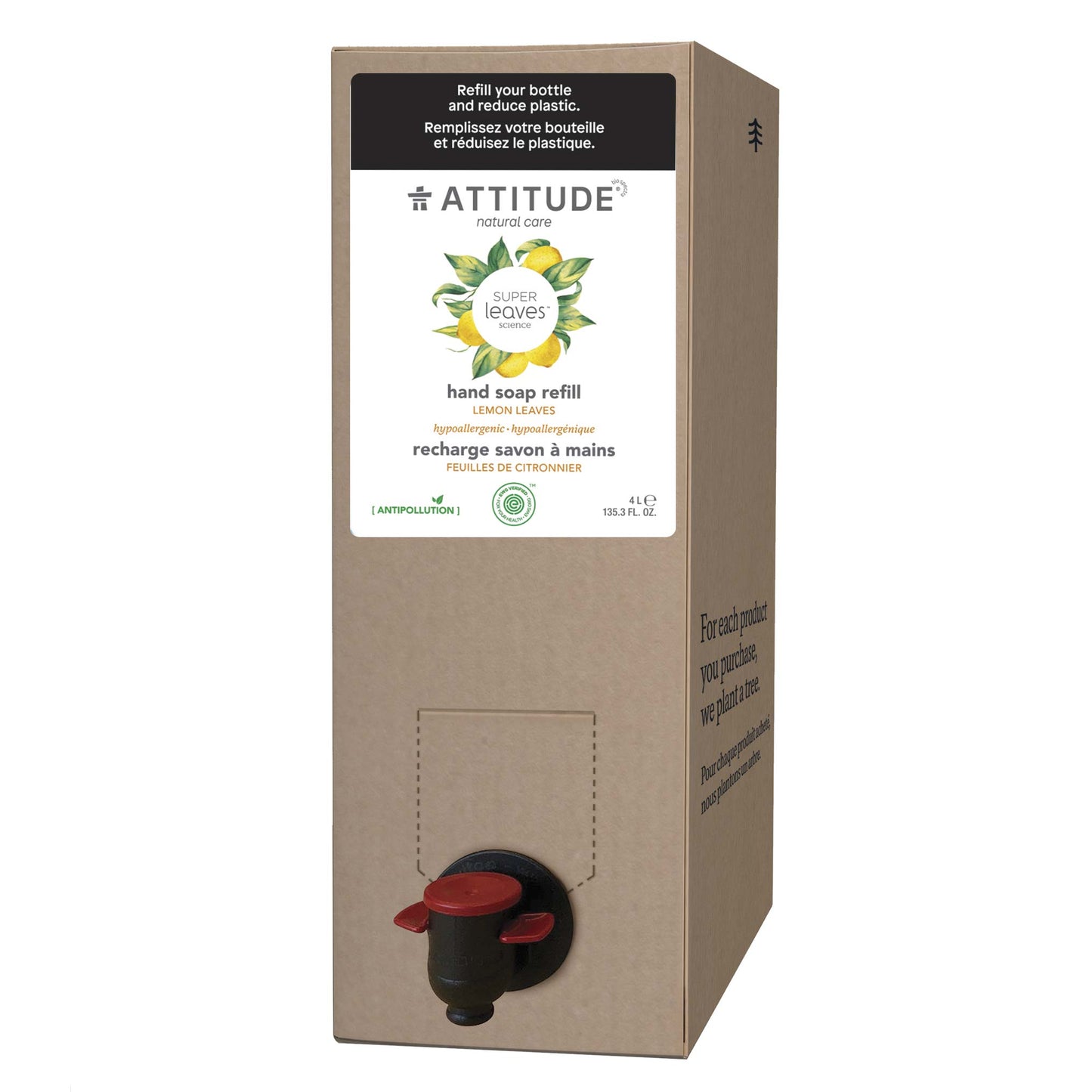 ATTITUDE Éco-Recharge Savon à mains liquide Super leaves™ Feuilles de citronnier 84092_fr?_main?- Éco-Recharge 4L