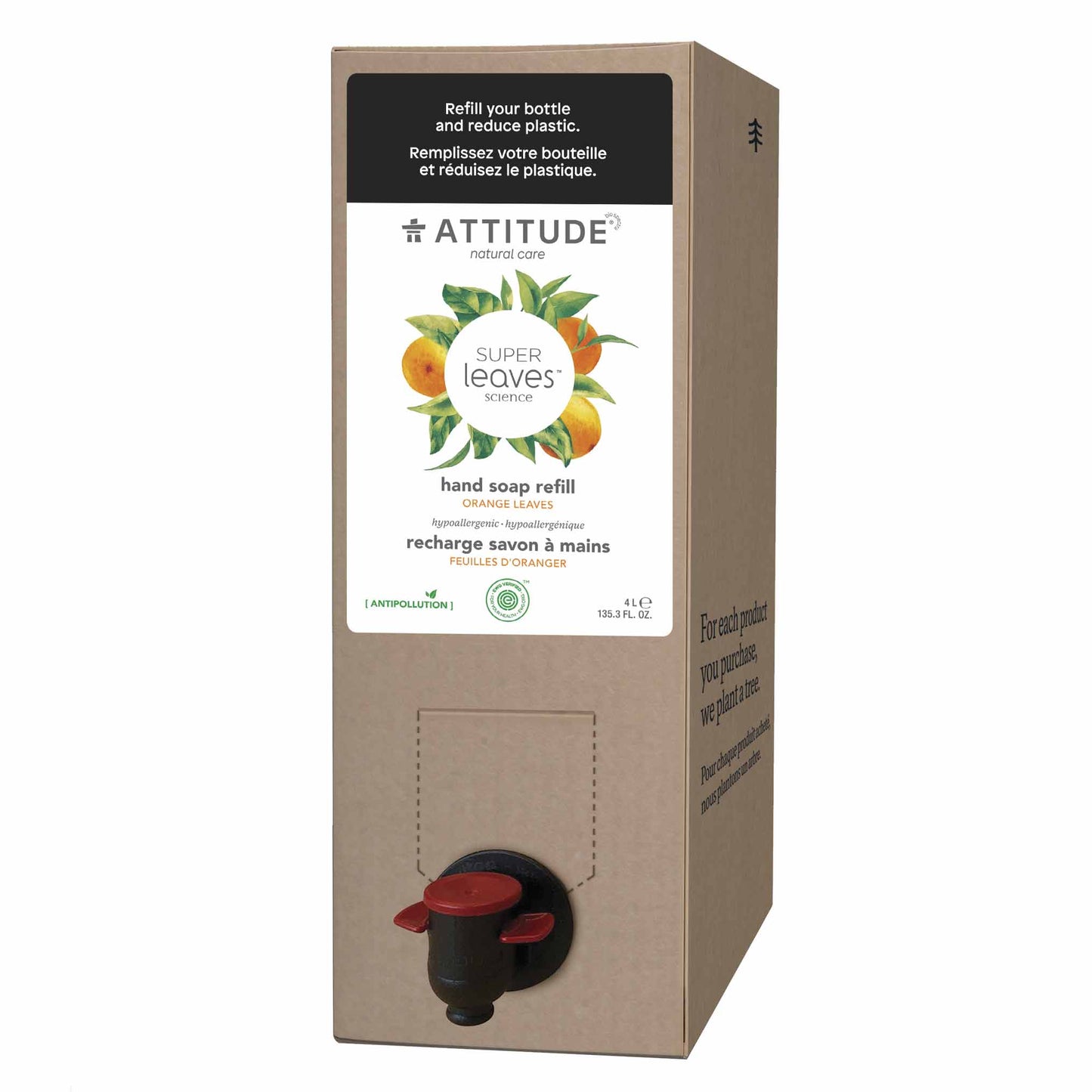 ATTITUDE Éco-Recharge Savon à mains liquide Super leaves™ Feuilles d'oranger _fr?_main?- Éco-Recharge 4L