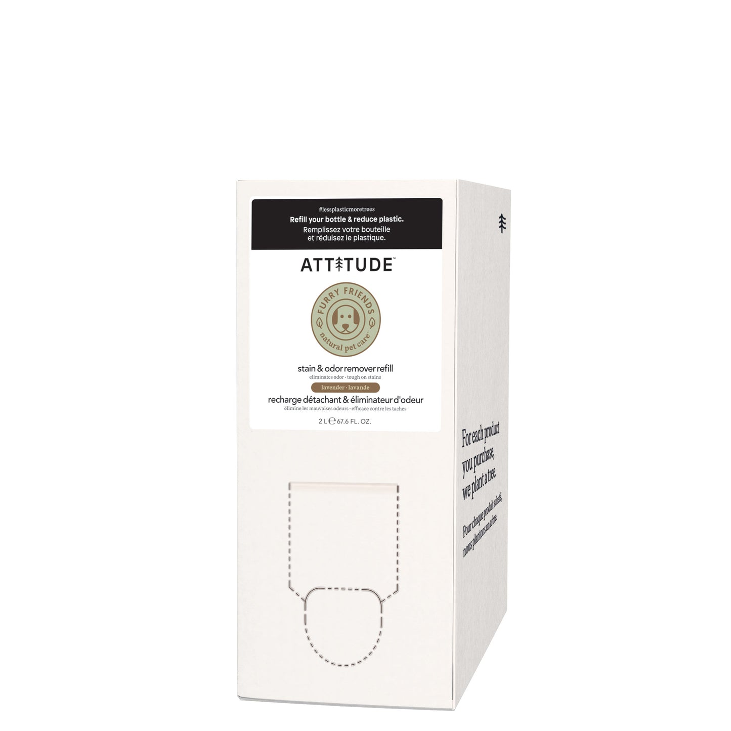ATTITUDE Détachant et éliminateur d'odeur pour animaux Éco-Recharge 2L Furry Friends™ Lavande 84146_fr?_main? Éco-Recharge 2L