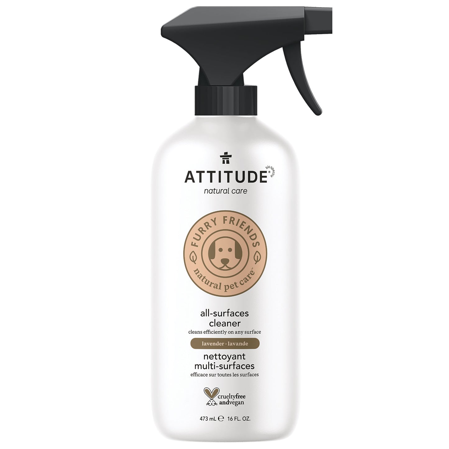 ATTITUDE Nettoyant Multi-Surfaces Bouteille 473 mL Furry friends™ Lavande 81172_fr?_main?-Bouteille 473 mL