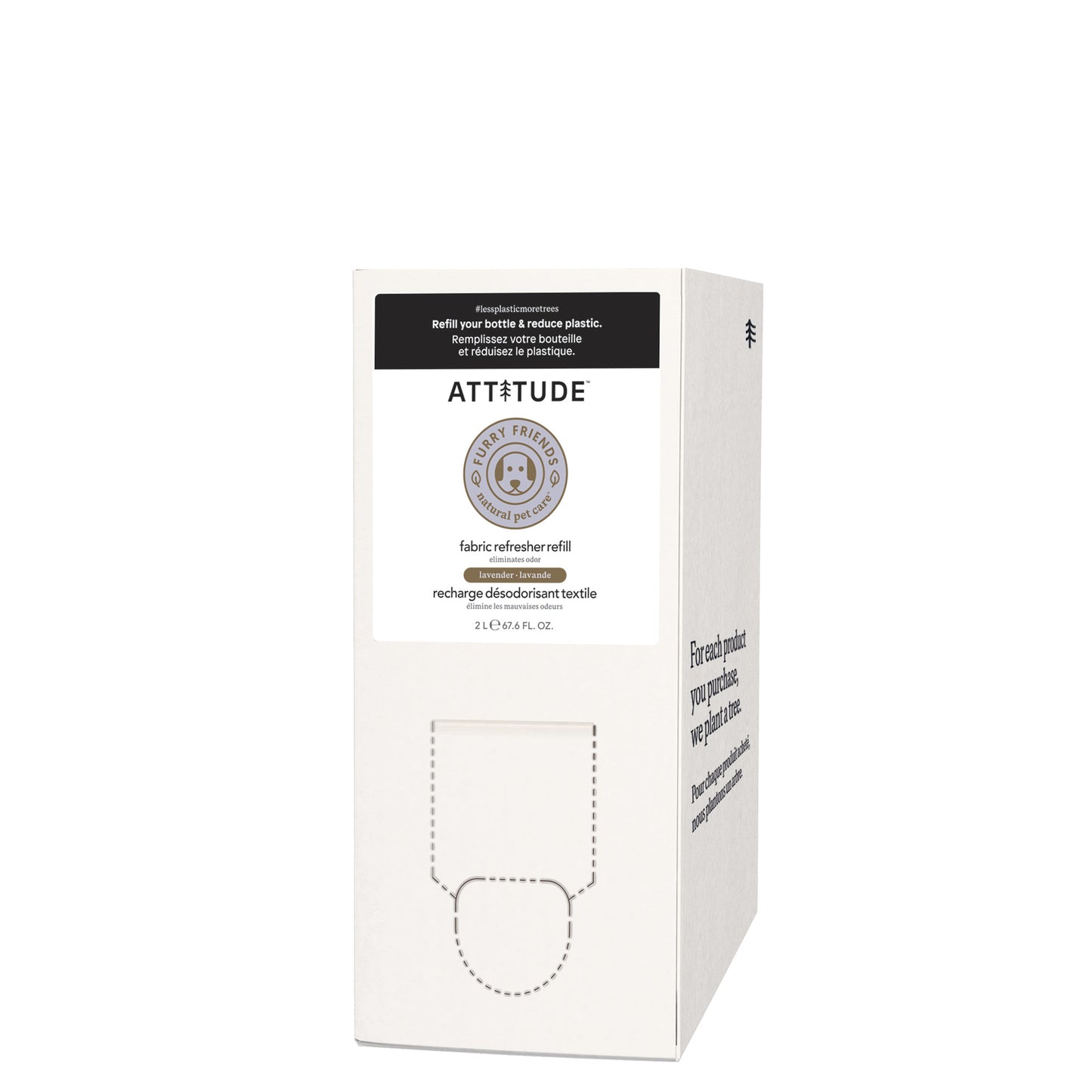 ATTITUDE Désodorisant textile Éco-Recharge 2L pour animaux Furry Friends™ Lavande 84144_fr?_main? Éco-Recharge 2L