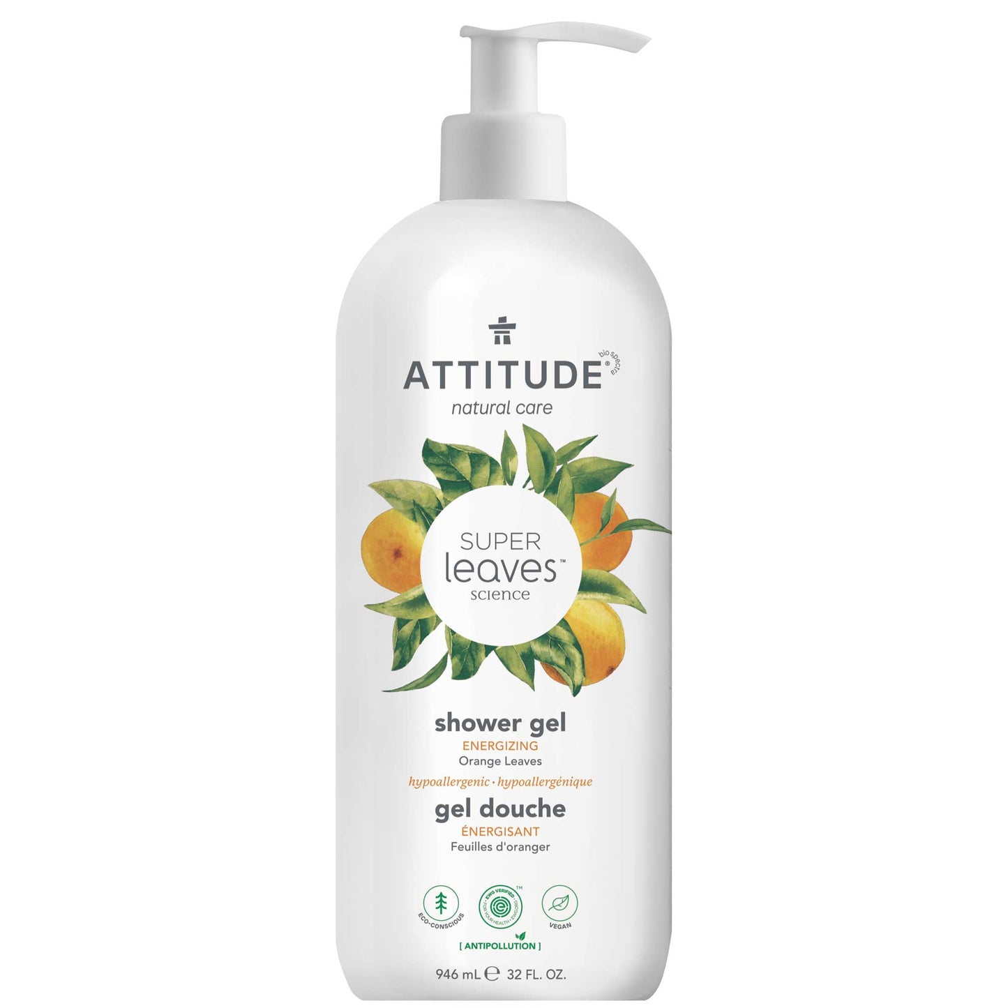 ATTITUDE Super Leaves™ Gel de douche Énergisant Feuilles d'oranger 946 mL _fr?_main?