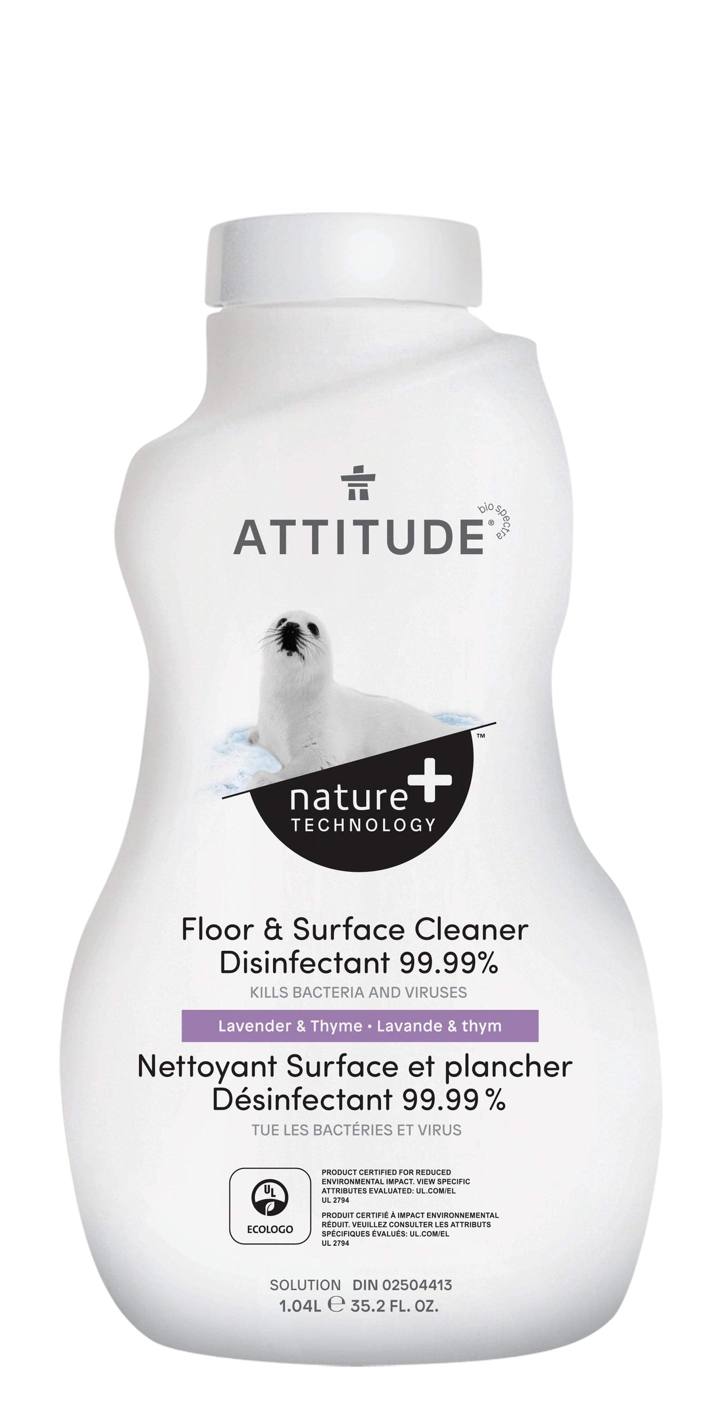 ATTITUDE Nature+ Nettoyant Surface et plancher Désinfectant 99,99% Lavande et thym 10512_fr?_main?