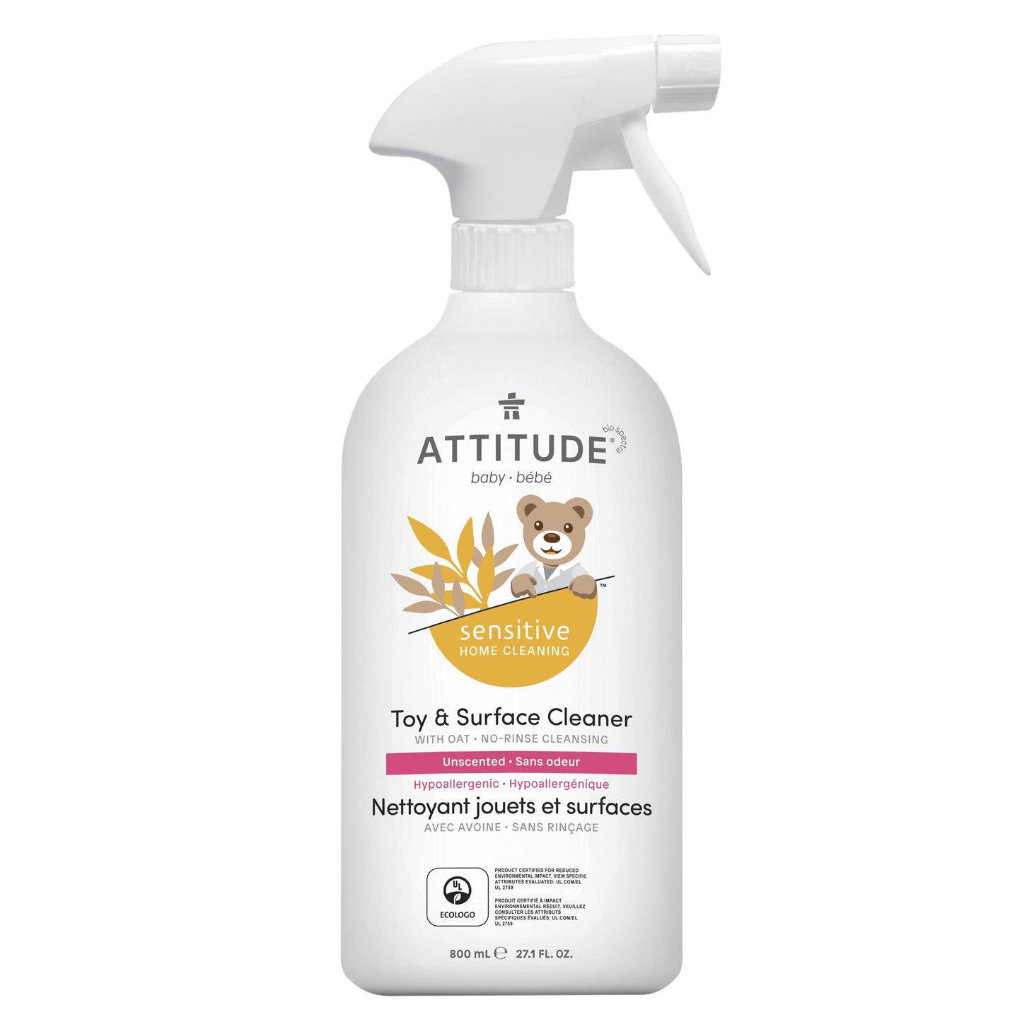 ATTITUDE Nettoyant jouets et surfaces sans odeur pour bébé- Sensitive home cleaning 60169_fr?_main?