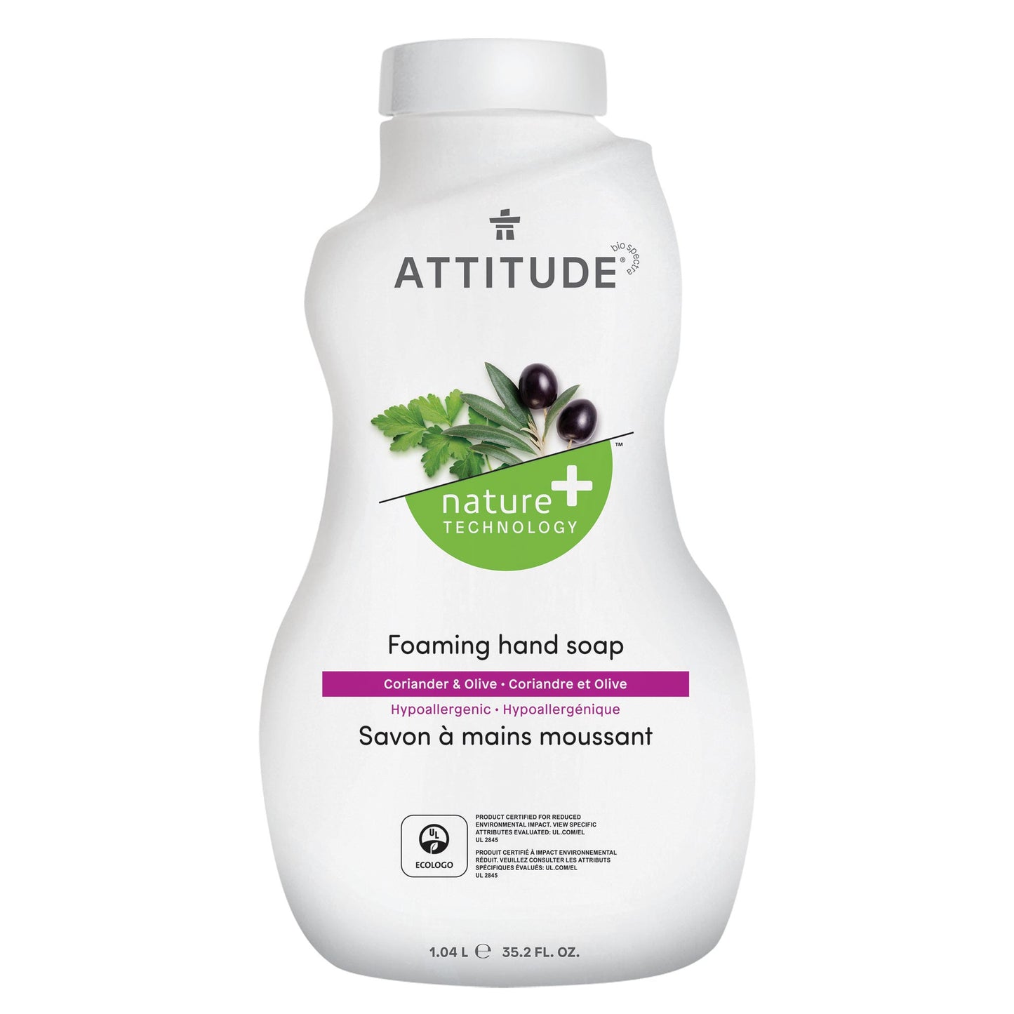 14015 ATTITUDE Recharge savon mousse pour les mains - Coriandre Olive _fr?_main?