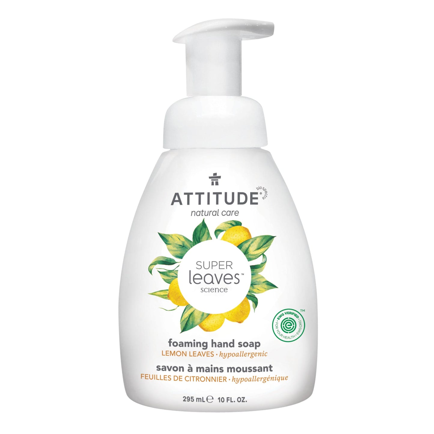 14082 ATTITUDE - Super Leaves™ - Savon mousse pour les mains - Feuilles de citronnier _fr?_main? - Feuilles de citronnier - 295 mL