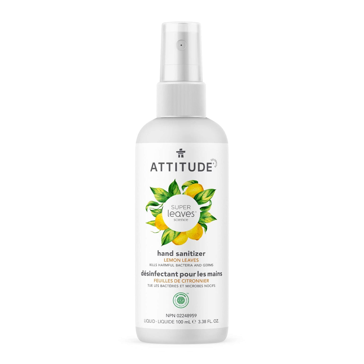 ATTITUDE Super leaves Désinfectant pour mains Feuilles de citronnier 100 mL _fr? _main? - Feuilles de citronnier - 100 mL