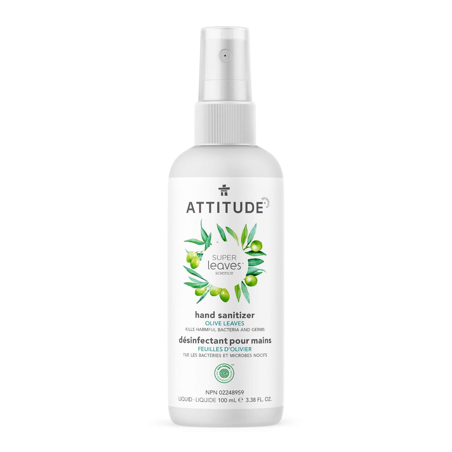 ATTITUDE Super leaves Désinfectant pour mains Feuilles d’olivier 100 mL _fr?_main? - Feuilles d’olivier - 100 mL