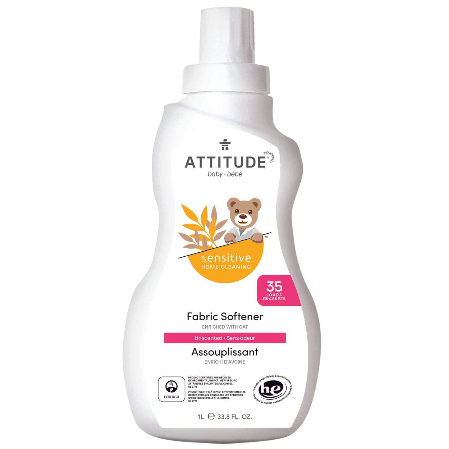 Assouplissant naturel ATTITUDE, pour peaux sensibles, bébé, Sans odeur 60213_fr?_main?