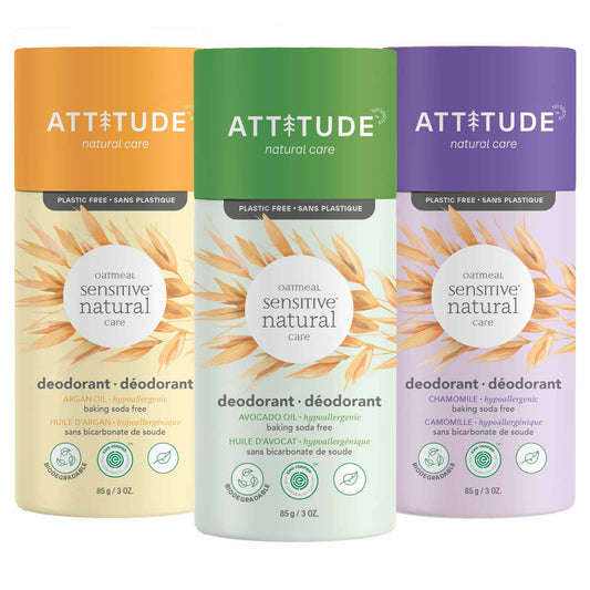 Ensemble 3 déodorants naturels sans bicarbonate de soude, peau sensible Attitude, mix 3 fragrances _fr?_main?