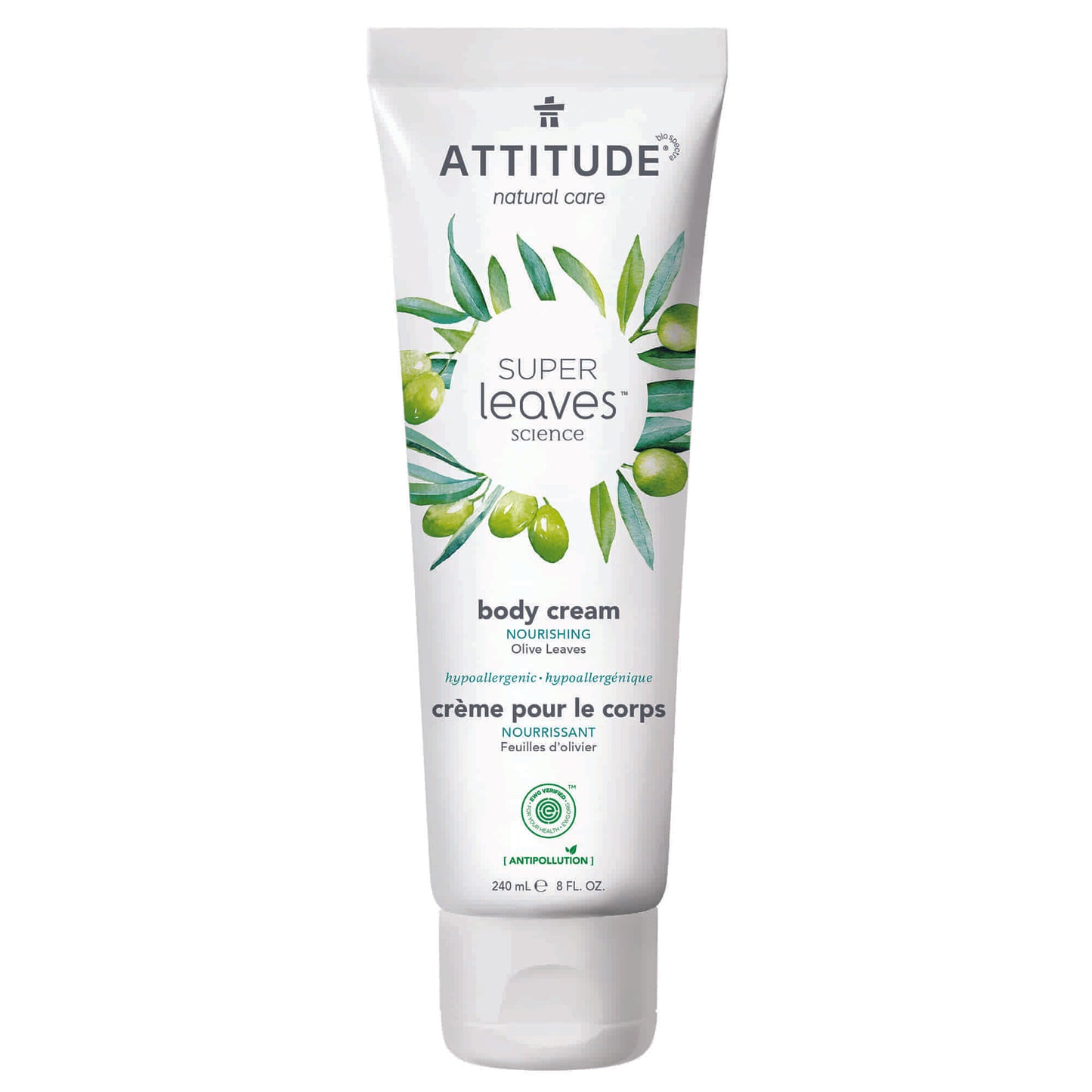 18193 ATTITUDE - Super Leaves™ - Crème pour le corps nourrissante - Certifiée EWG _fr?_main? - Feuilles d'olivier -