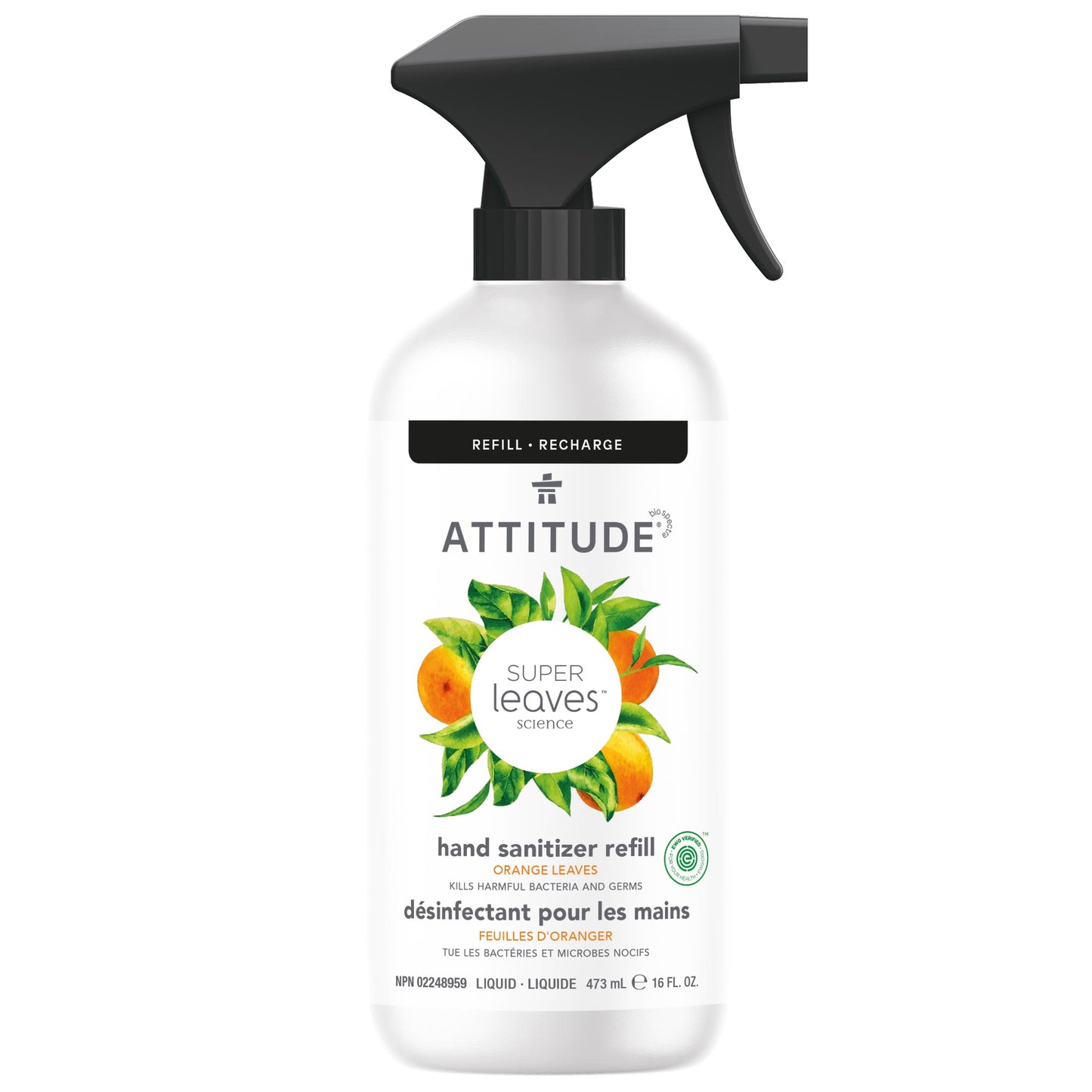 Désinfectant pour les mains Super leaves™ Feuilles d'oranger_fr?_main? Recharge avec gachette 473 mL