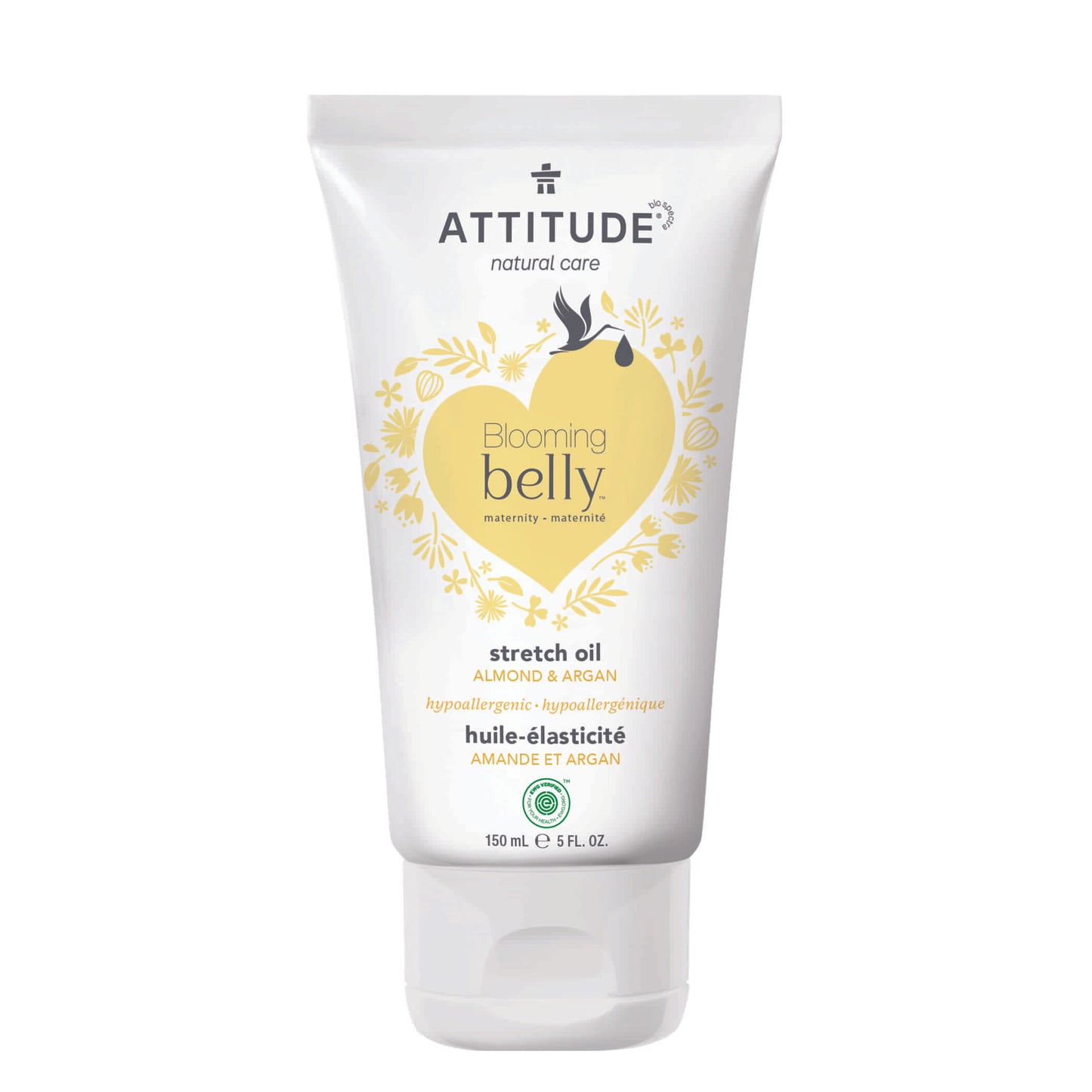 18111 ATTITUDE Blooming Belly™ - Soin vergetures naturel pour femme enceinte - Amande argan _fr?_main? 150 mL