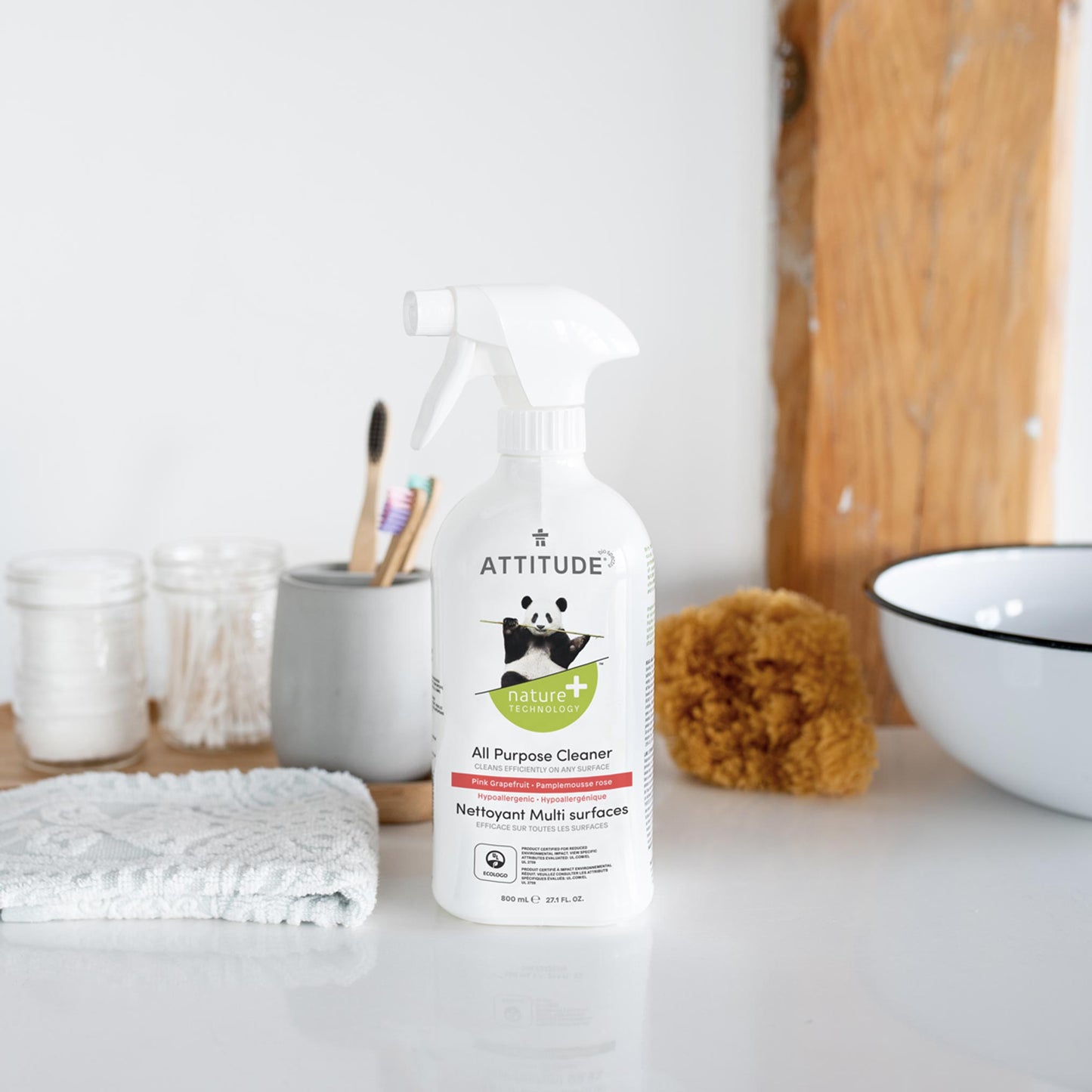 ATTTITUDE Nettoyant multi-surfaces Nature+ Technology - Sans odeur Bouteille 800 mL 10186_fr?_hover? Pamplemousse rose / Bouteille 800 mL