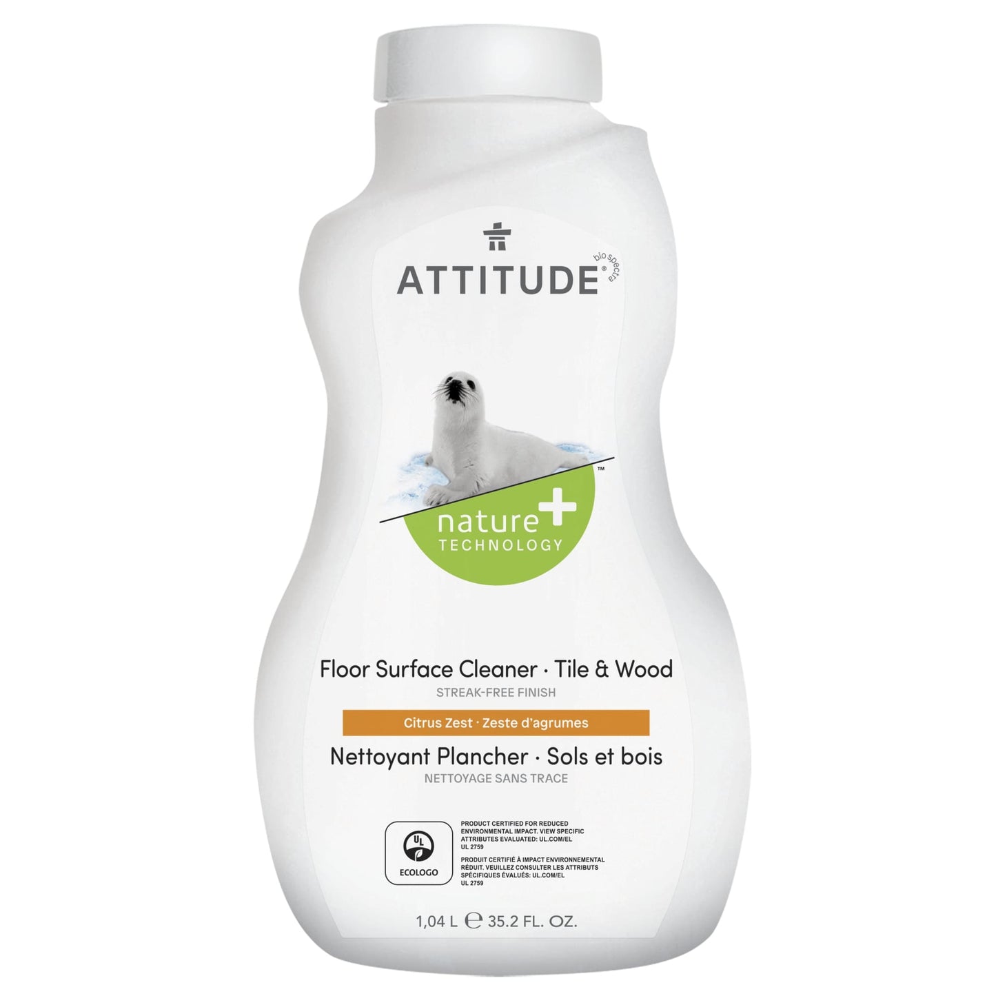 ATTITUDE Nettoyant pour planchers de bois naturel - Zeste d'agrumes 10510_fr?_main? - Bouteille 1.06L -