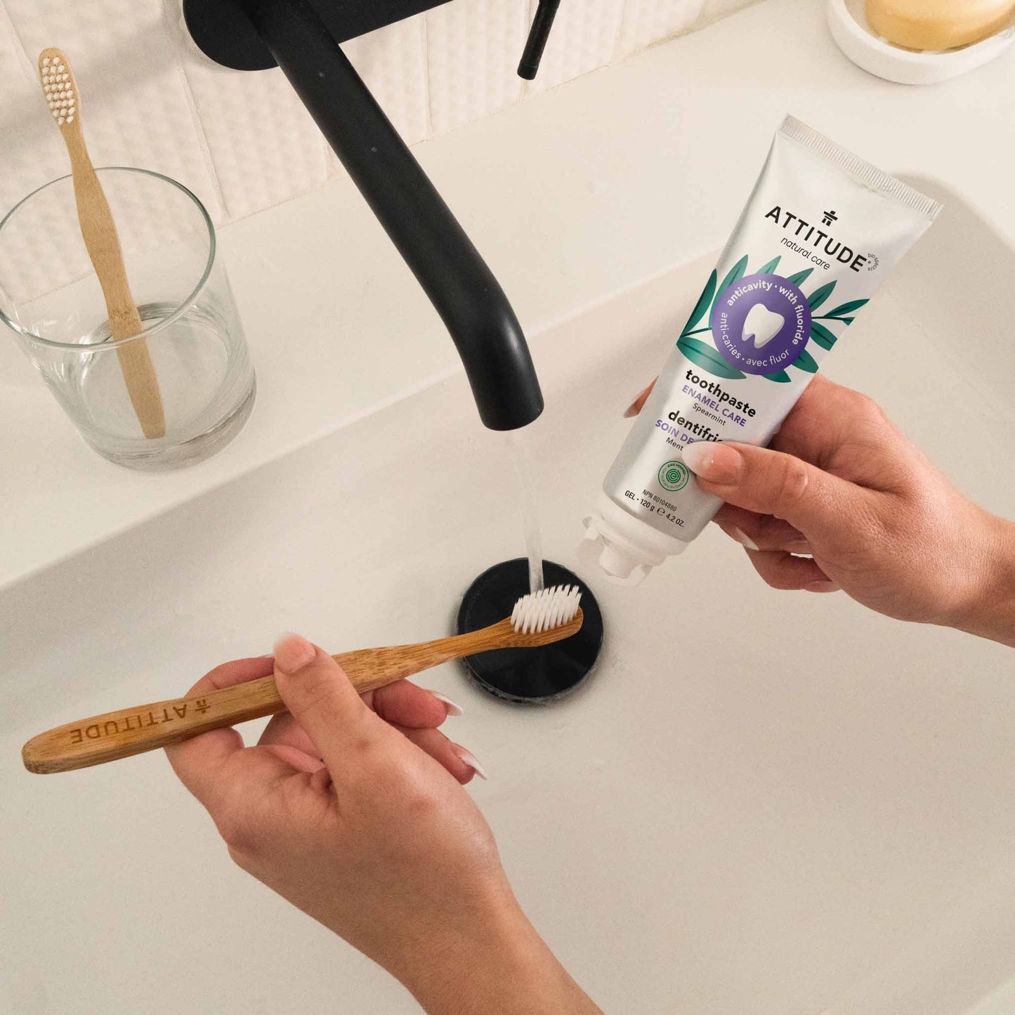 ATTITUDE Dentifrice Naturel pour Adulte avec Fluor Soin de l'émail Menthe Verte_fr?