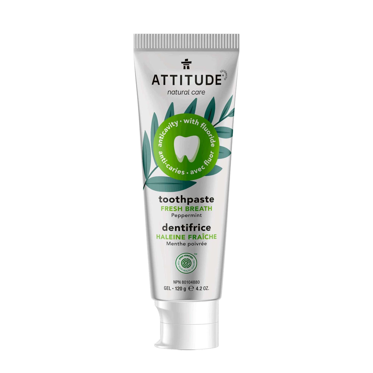 ATTITUDE Dentifrice Naturel pour Adulte avec Fluor Haleine Fraîche Menthe poivrée_fr?_main?