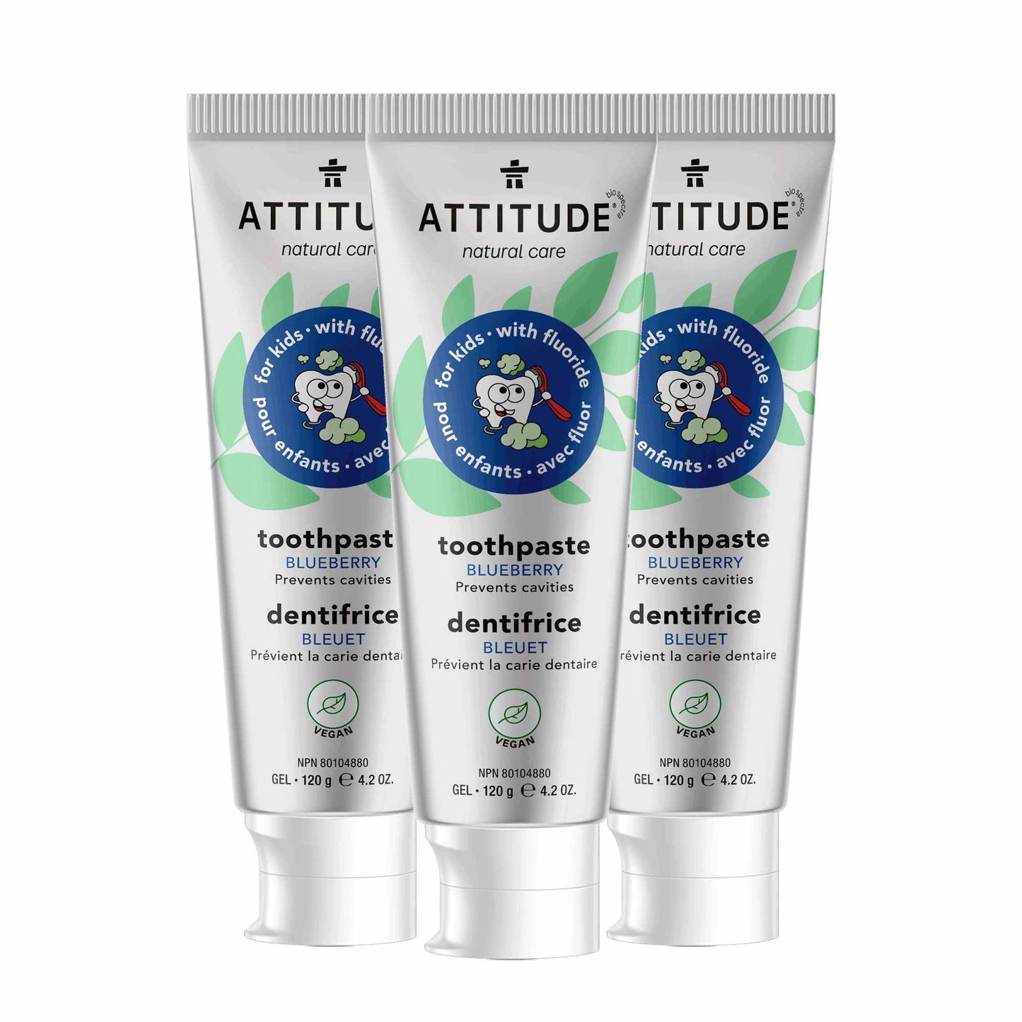 Trio dentifrices enfants avec fluor Bleuet ATTITUDE BDL_3-16723 _fr?_main? 3 unités / Bleuet